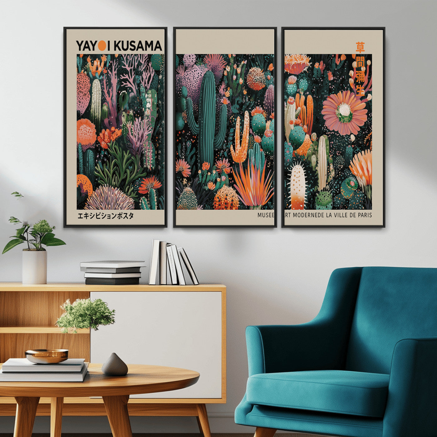 20505520-MGV-CV-36X24-Yayoi Kusama Art Print Canvas – Abstract Mount Fuji Japanese Wall Art Contemporary Modern Artwork for Home, Office