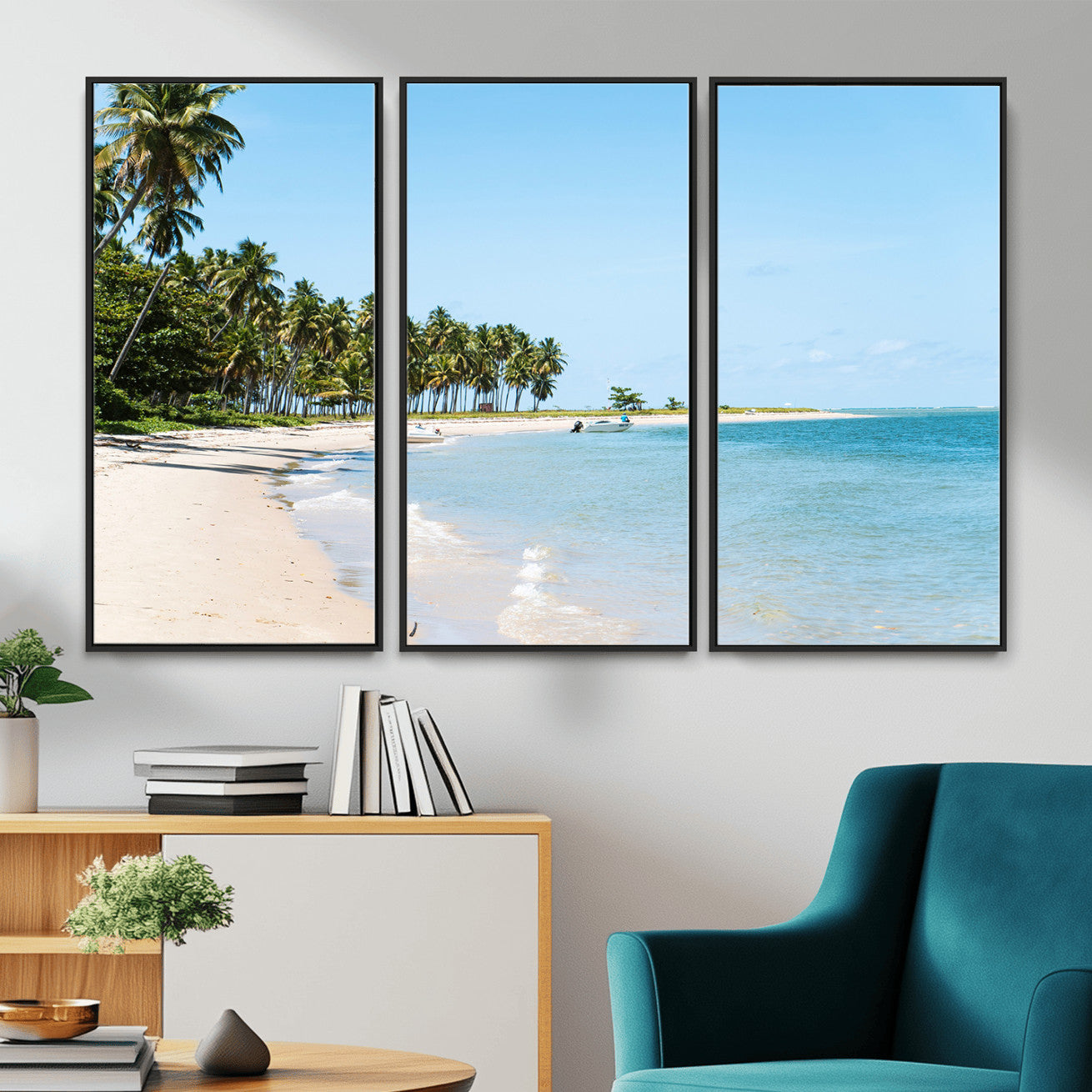 37858872-MGV-CV-36X24 - Palm Tree Paradise Coastal Wall Art – Beach Scene and Ocean Breeze Canvas Print Tranquil Tropical Shore Decor for Living Room, Bedroom or Office