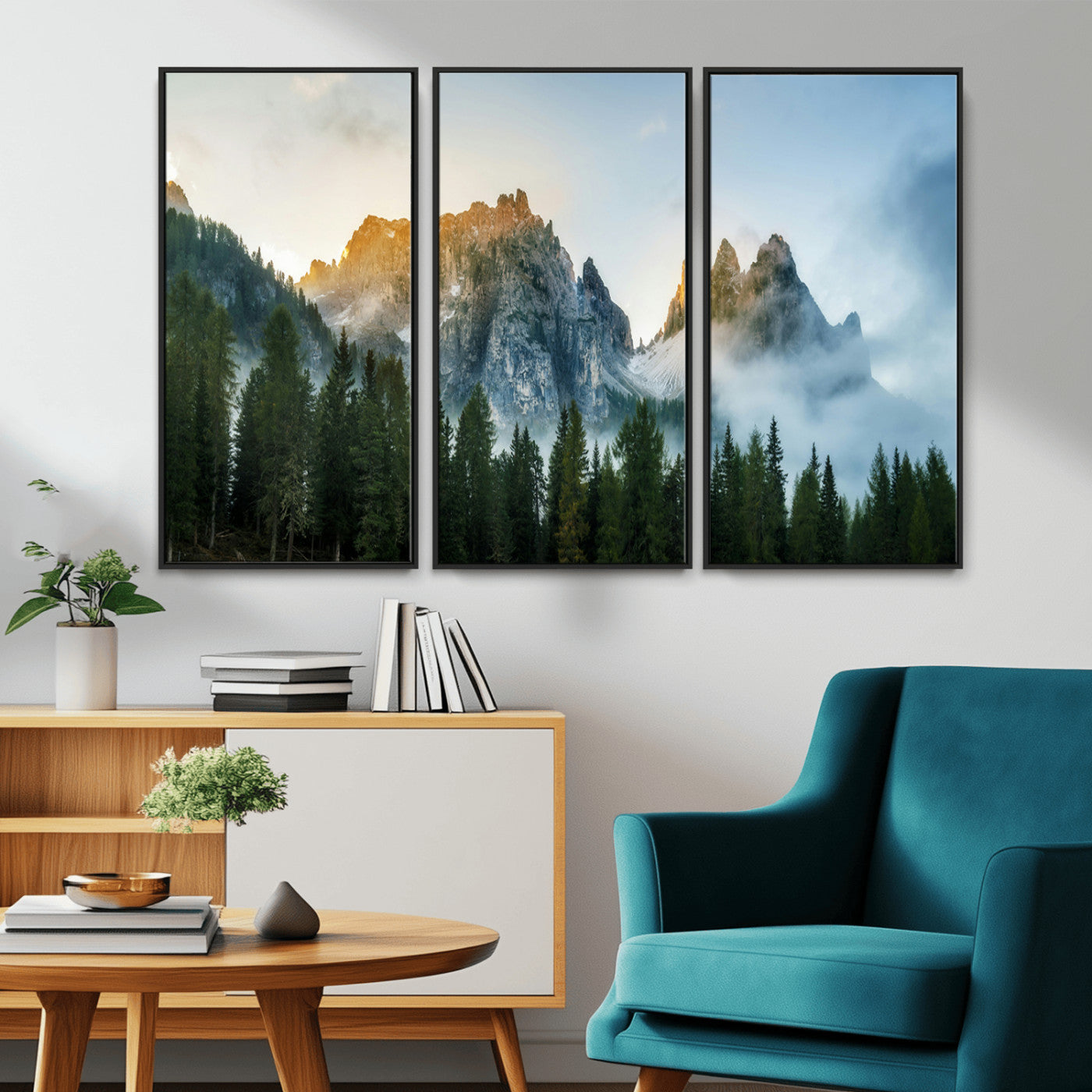 21145440-MGV-CV-36X24-Wilderness Wall Art Canvas Print – Misty Forest Nature Landscape Photography Rustic Scenic Artwork for Home, Office