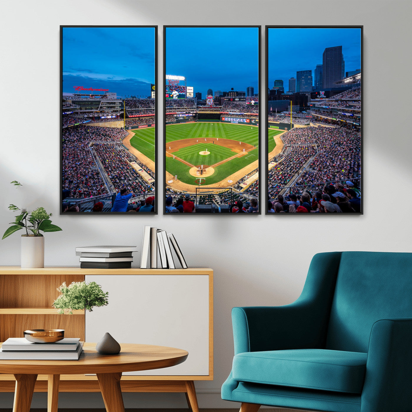 -Target Field Stadium Wall Art Canvas Print – Minnesota Twins Baseball Team Iconic Ballpark Scene for home, office