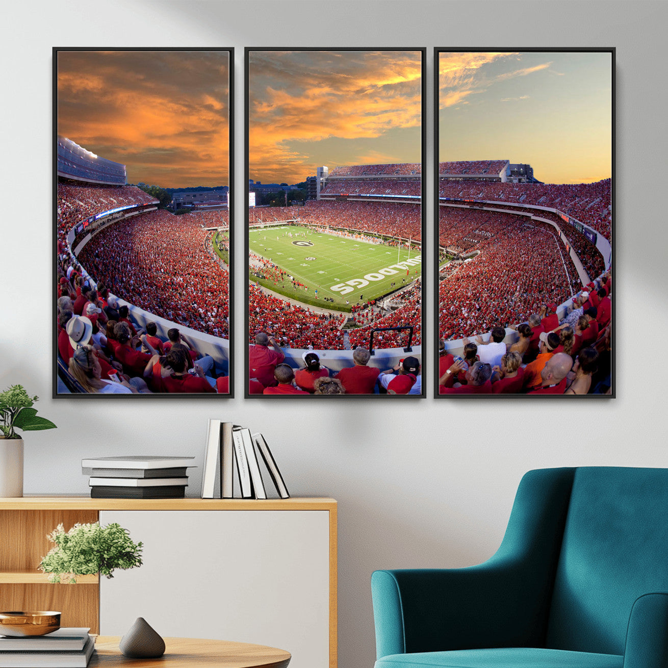 73680988-MGV-FC-48X32-3P - Dooley Stadium Wall Art, Sports Arena Canvas Print, Dooley Field Sanford Stadium Artwork for Home, Office