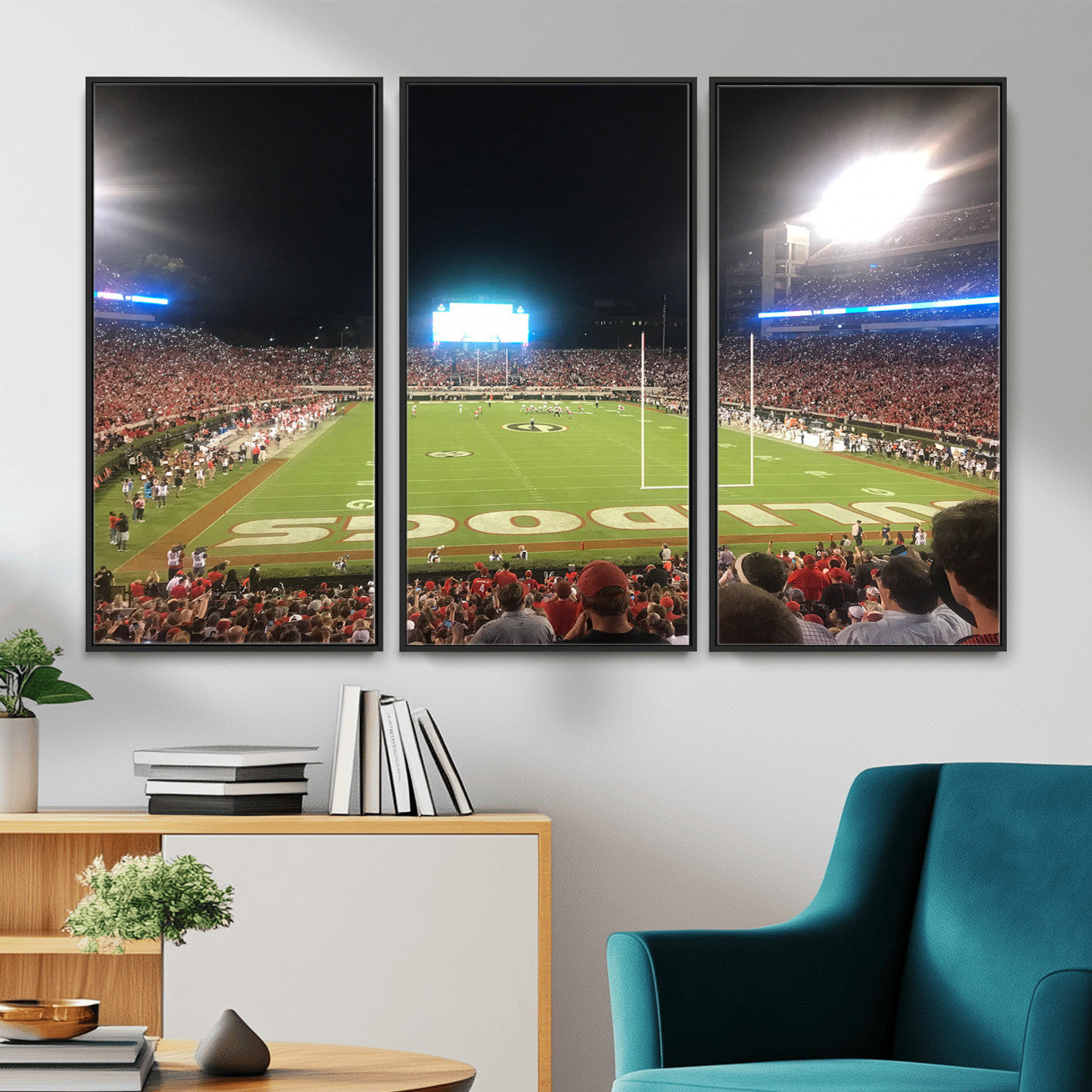 16230786-MGV-FC-48X32-3P - Dooley Stadium Wall Art, Sports Arena Panoramic Canvas Print, Modern Stadium Landscape Artwork for Home, Office