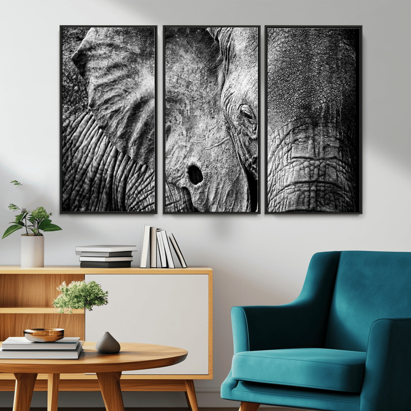 -Wild Old Elephant Wall Art Canvas Print