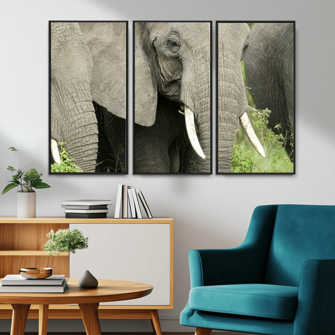 -Wild Elephant Wall Art Canvas Print