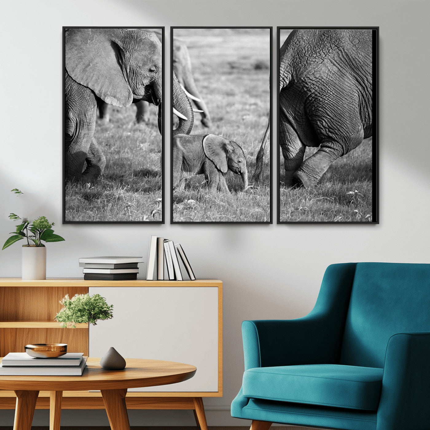 -Wild Elephant Wall Art Canvas Print