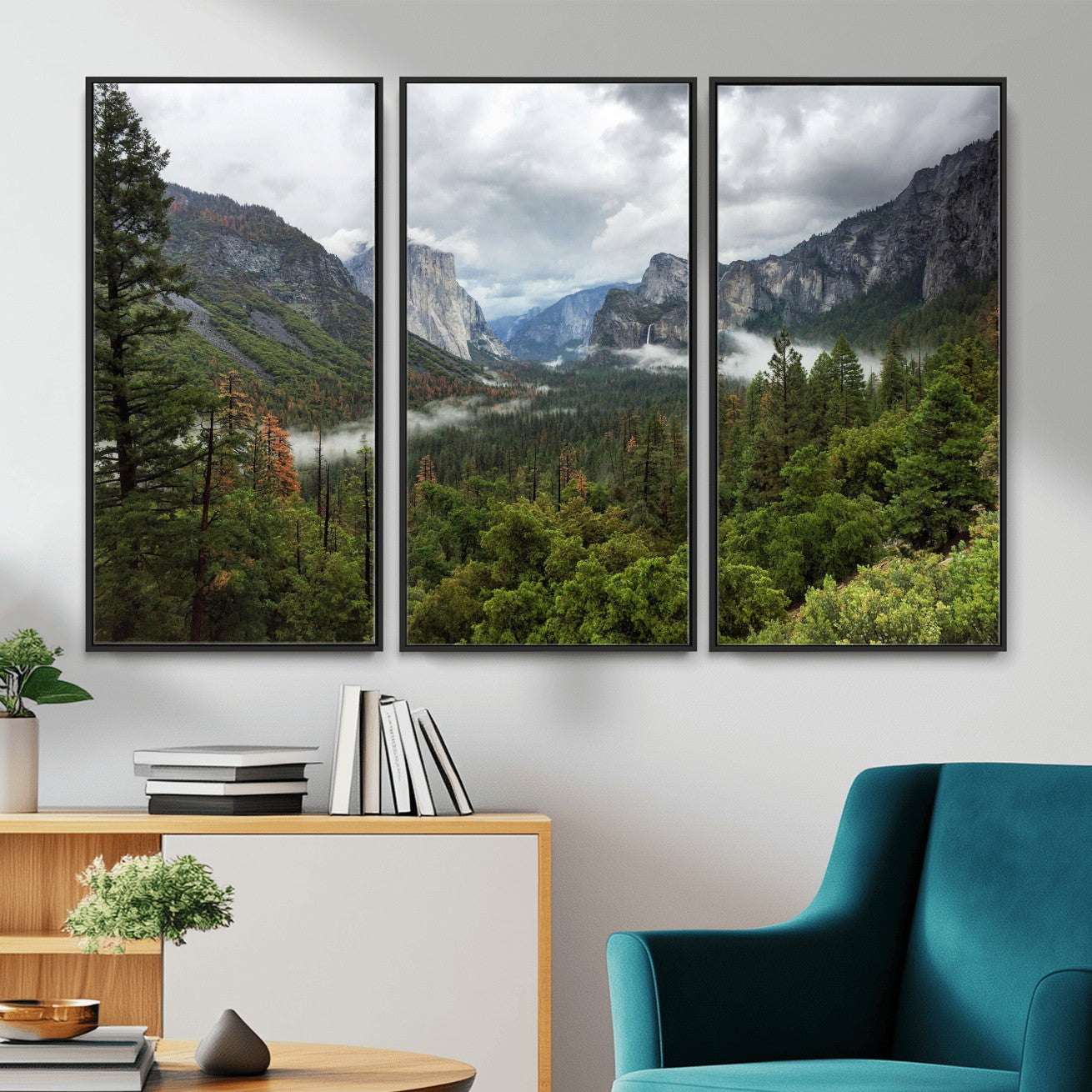 46168759-MGV-CV-36X24 - Yosemite Valley Wall Art Canvas Print, El Capitan Mountain Landscape Nature Wall Decor
