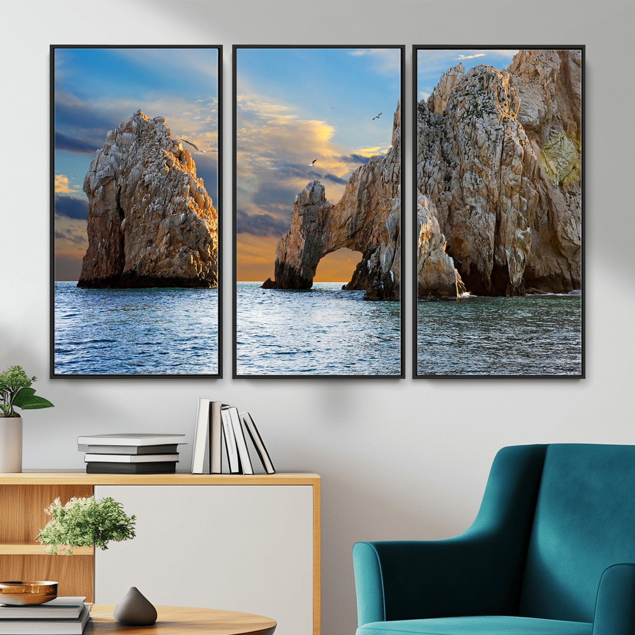 63505689-MGV-CV-36X24 - El Arco Cabo San Lucas Ocean Arch Wall Art Canvas Print, Baja California Rock Arch Seascape Canvas Print, Mexico Coastal Landmark Scenic Art Printing