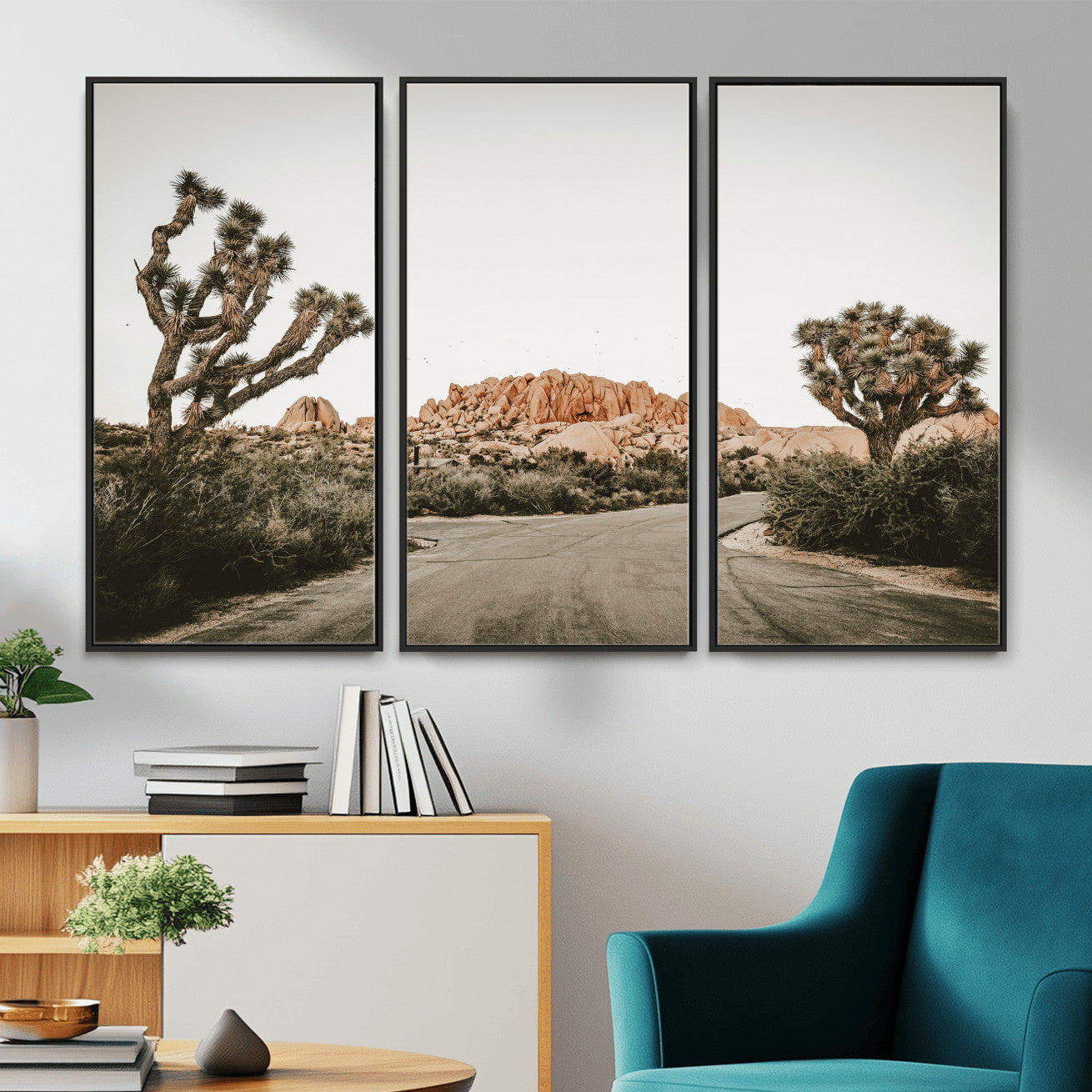 97248544-MGV-CV-36X24 - Joshua Tree Desert Wall Art Canvas Print, Minimal Southwestern Landscape Nature Wall Decor for Modern and Boho Interiors
