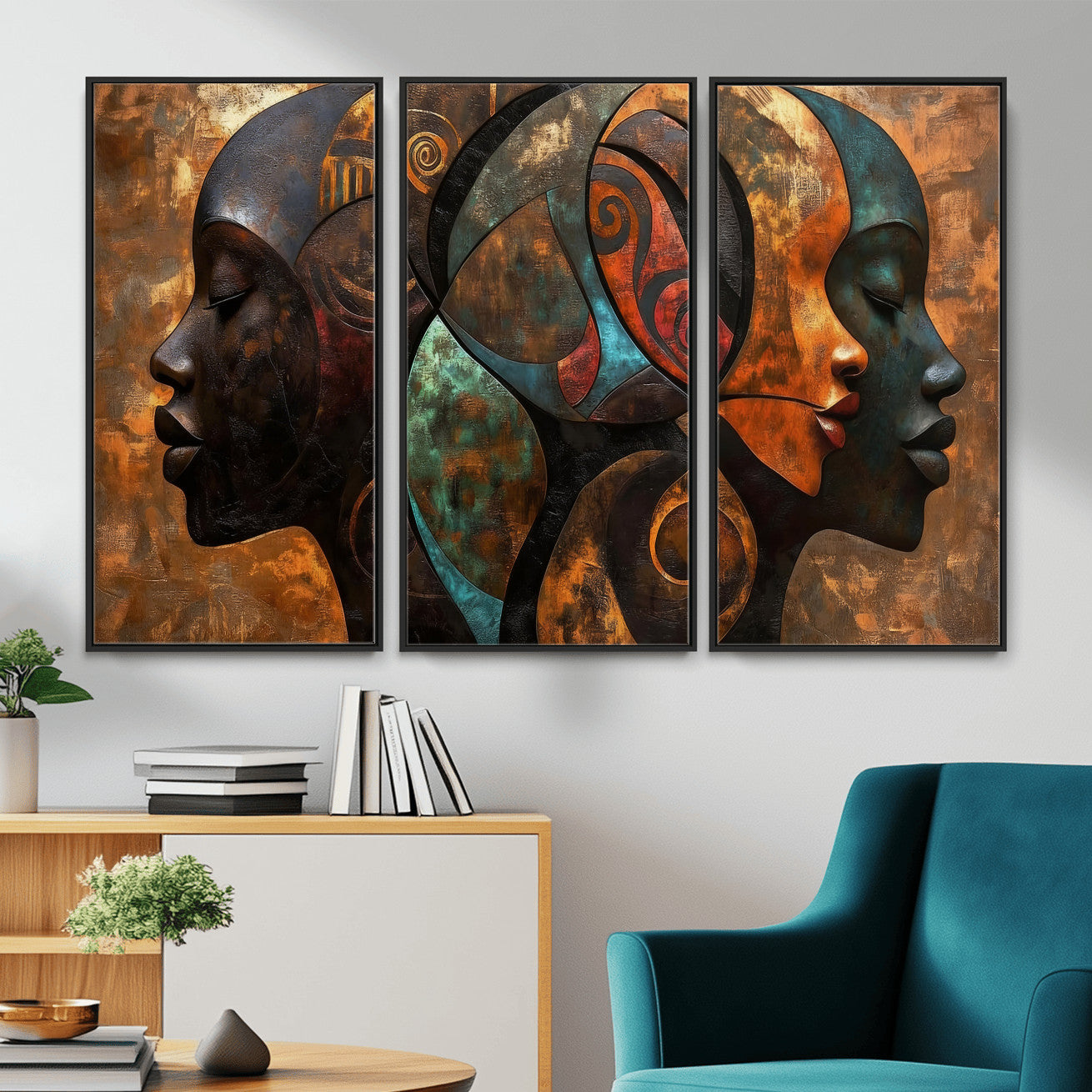 81517886-MGV-CV-36X24 - Abstract Afro American Women Wall Art Canvas Print