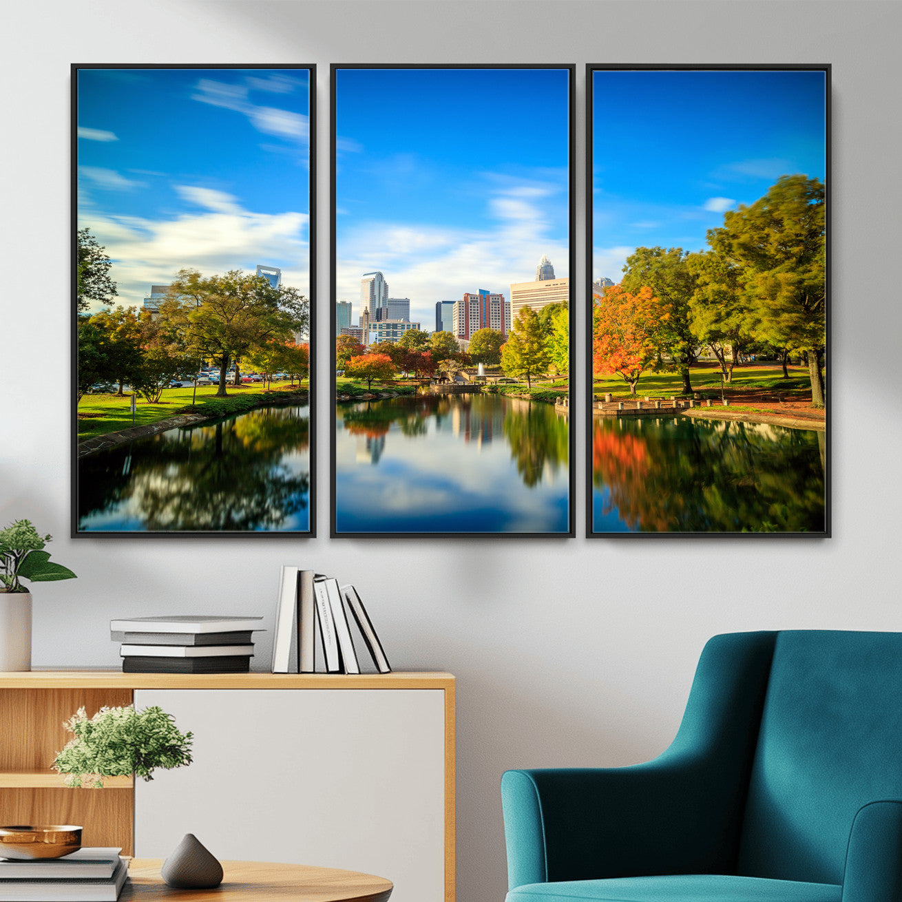 83254720-MGV-CV-36X24 - Charlotte Skyline Canvas Wall Art Print – North Carolina Cityscape Photography Print