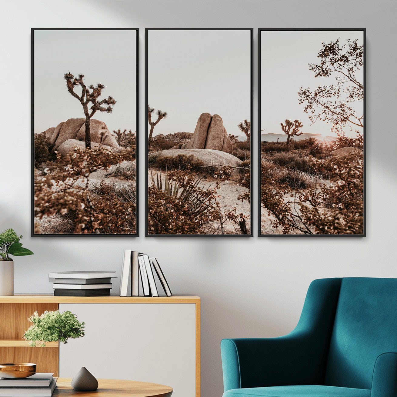 75778944-MGV-CV-36X24 - Joshua Tree Desert Canvas Wall Art Print - Desert Landscape Photography, Boho Southwest Wall Decor, Nature Canvas - Ready to Hang
