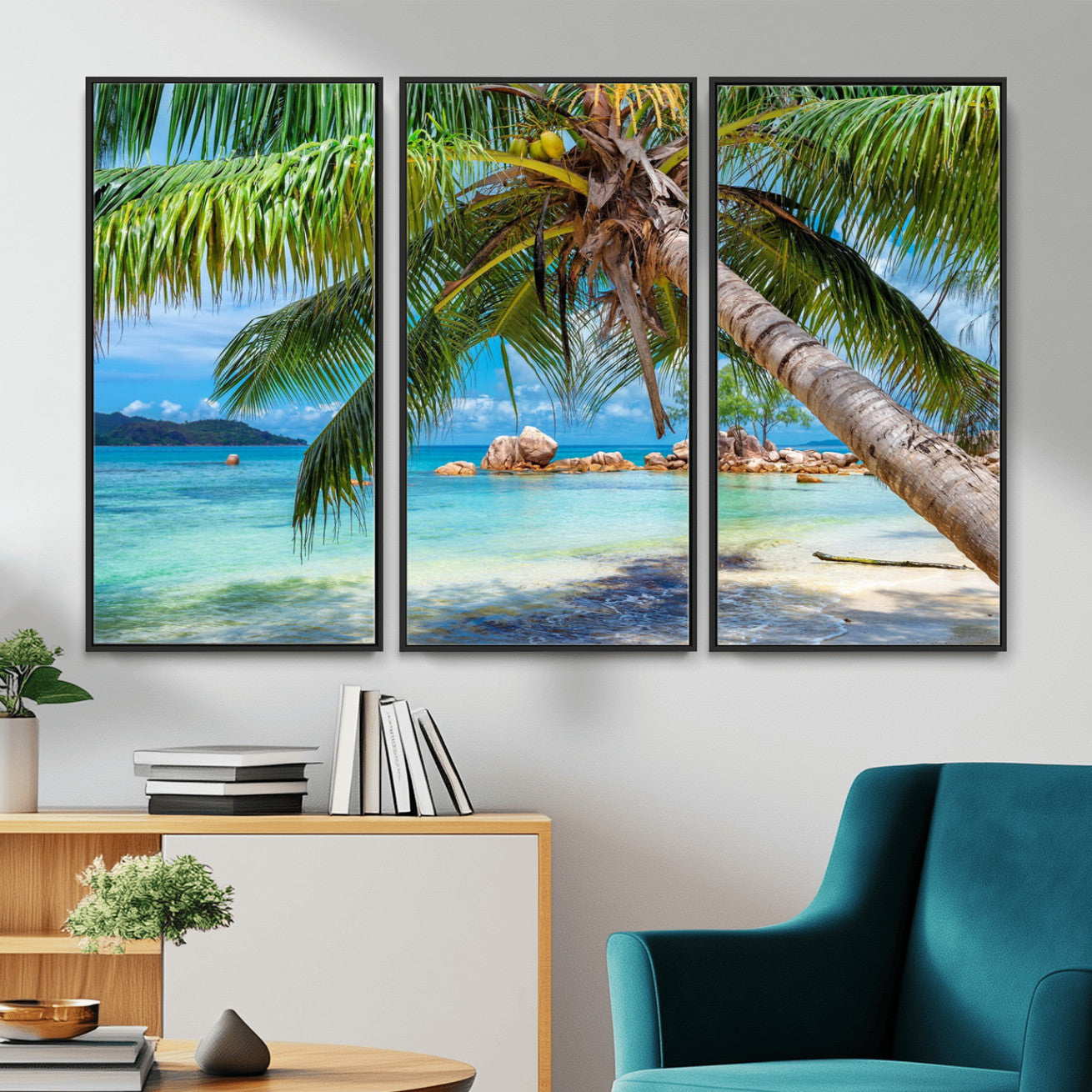 86824715-MGV-CV-36X24 - Seychelles Beach Canvas Wall Art - Anse Volbert Praslin Island Print