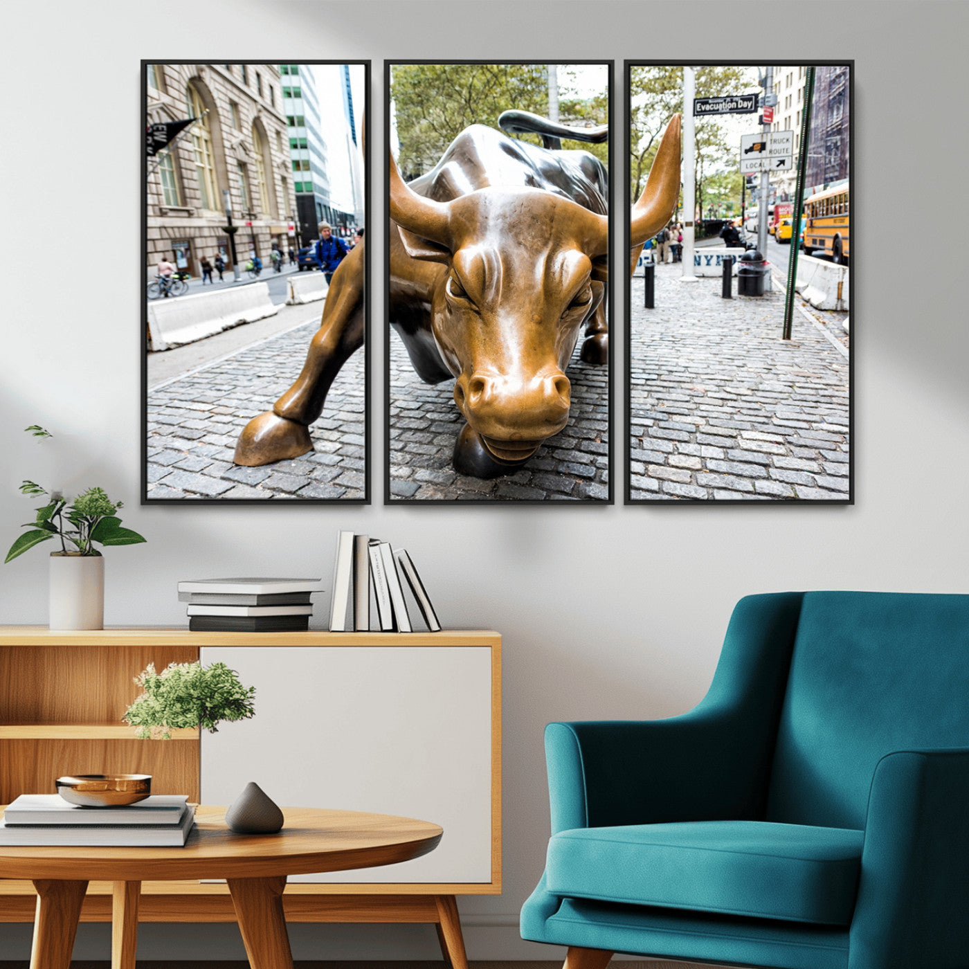 -Charging Bull Wall Art Canvas Print