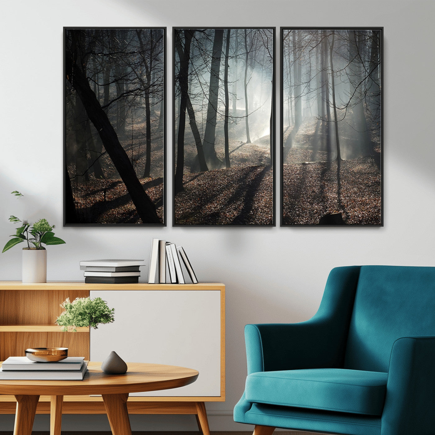 -Dark Family and Tree Wall Art Canvas Print