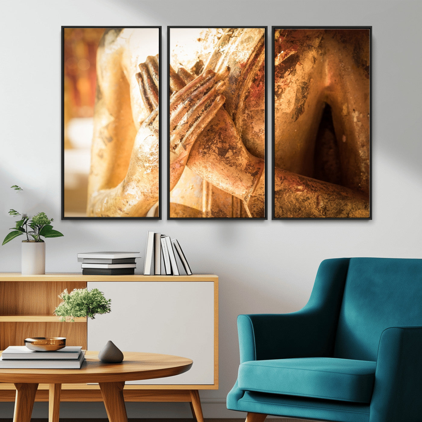 -Buddha Statue Hands Wall Art Canvas Print