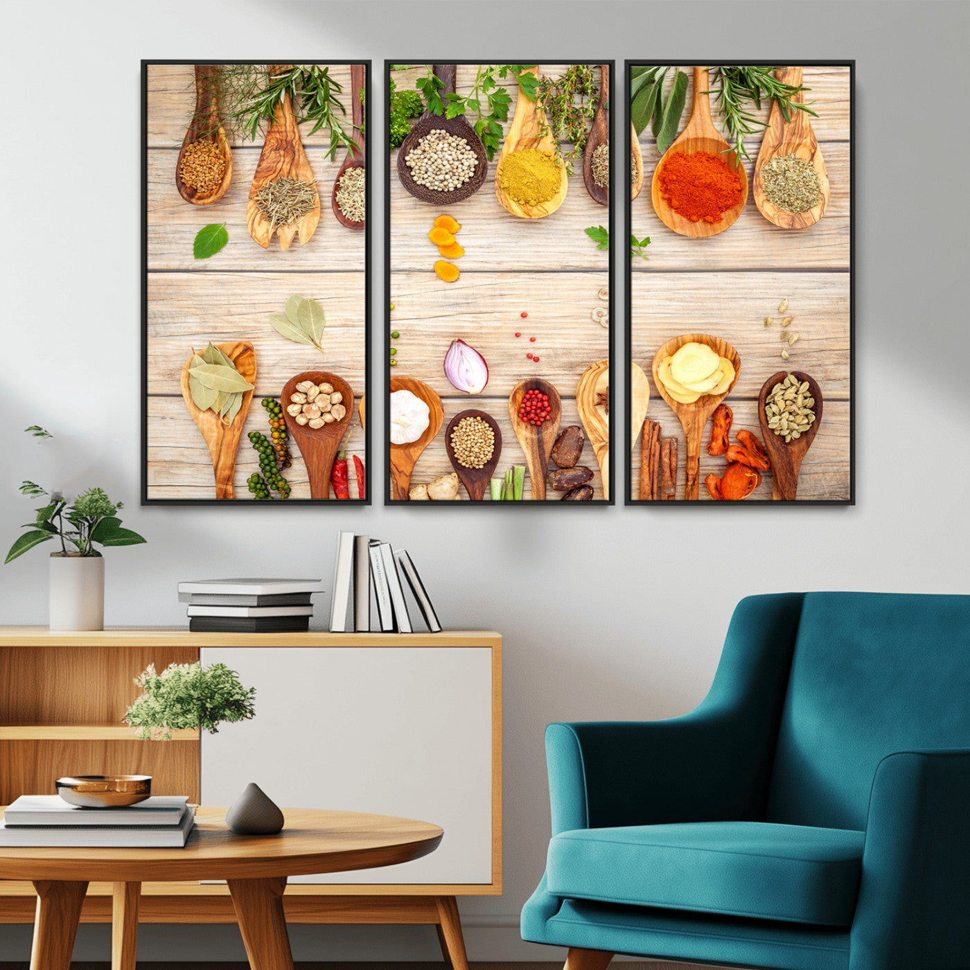 -Kitchen Spice on the Table Wall Art, Kitchen Spice Wall Art Canvas Print