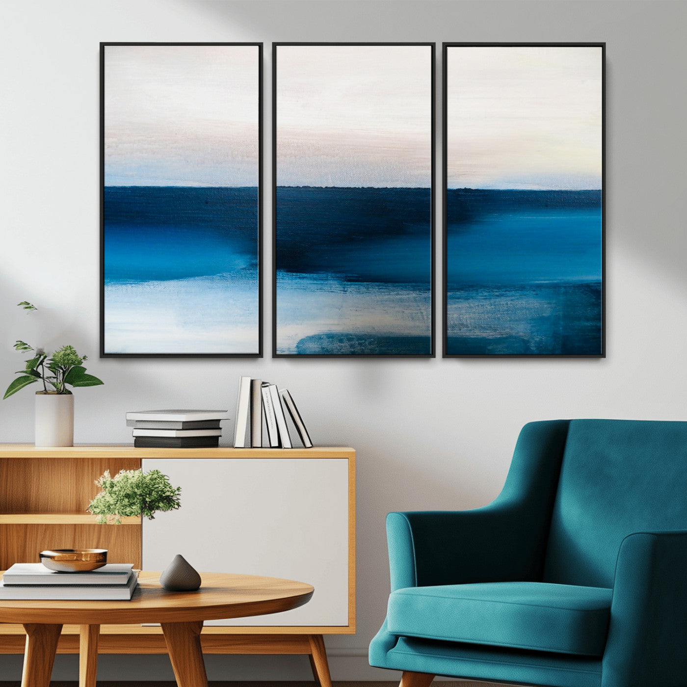 72452-MGV-CV-36X24-Dark Blue Abstract Wall Art Canvas Print