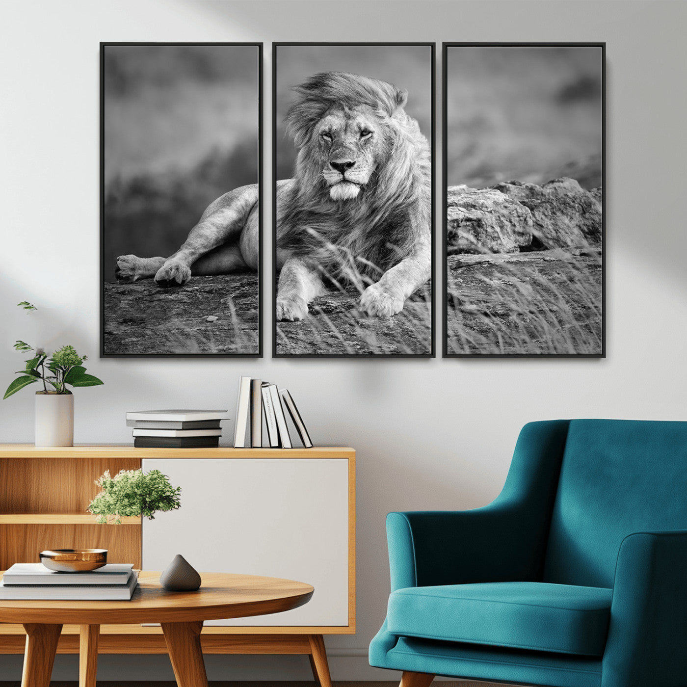 -King of Forest Lion Wall Art Canvas Print