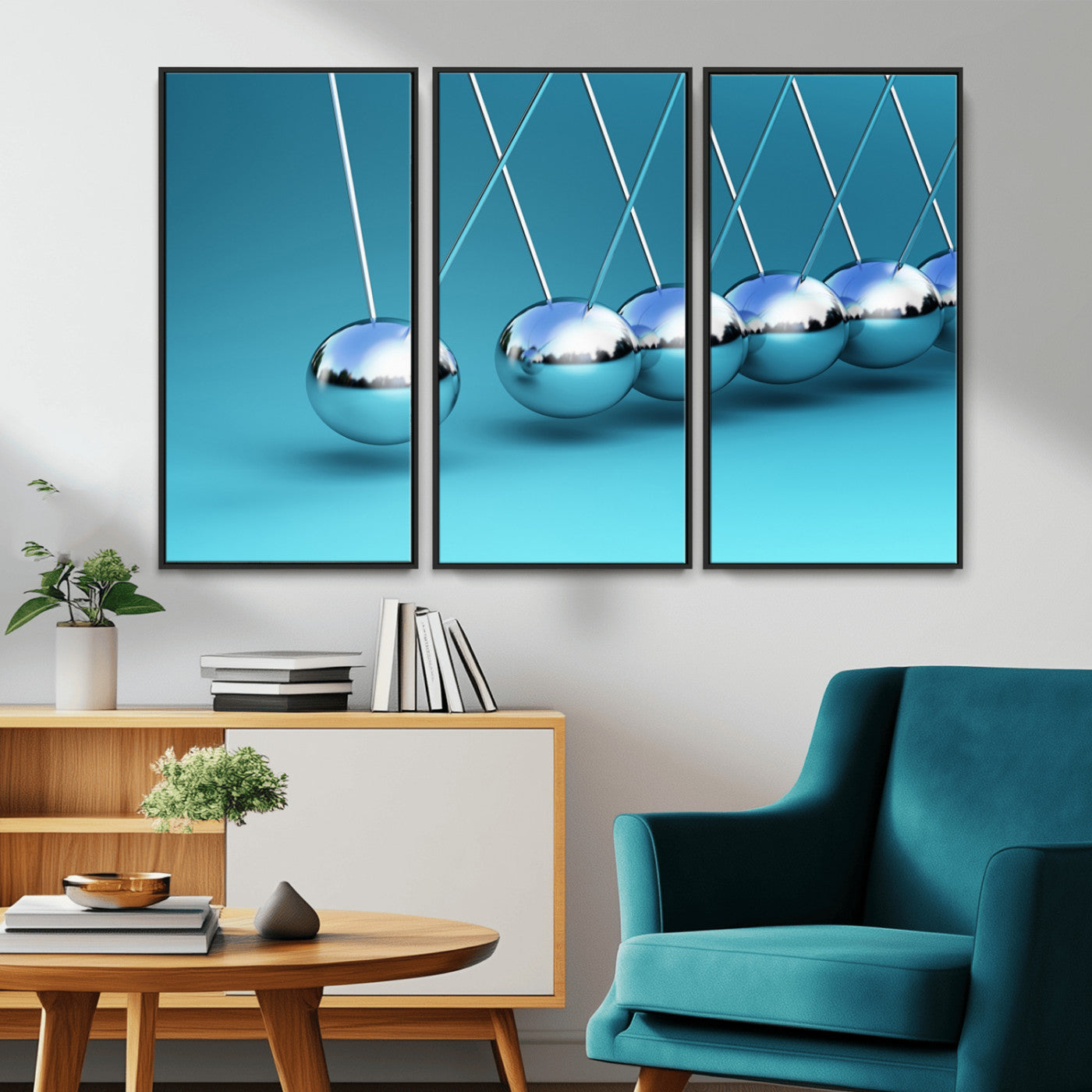 -Wall Art Newton's Cradle Canvas Print, Framed Newton Cradle Canvas Print