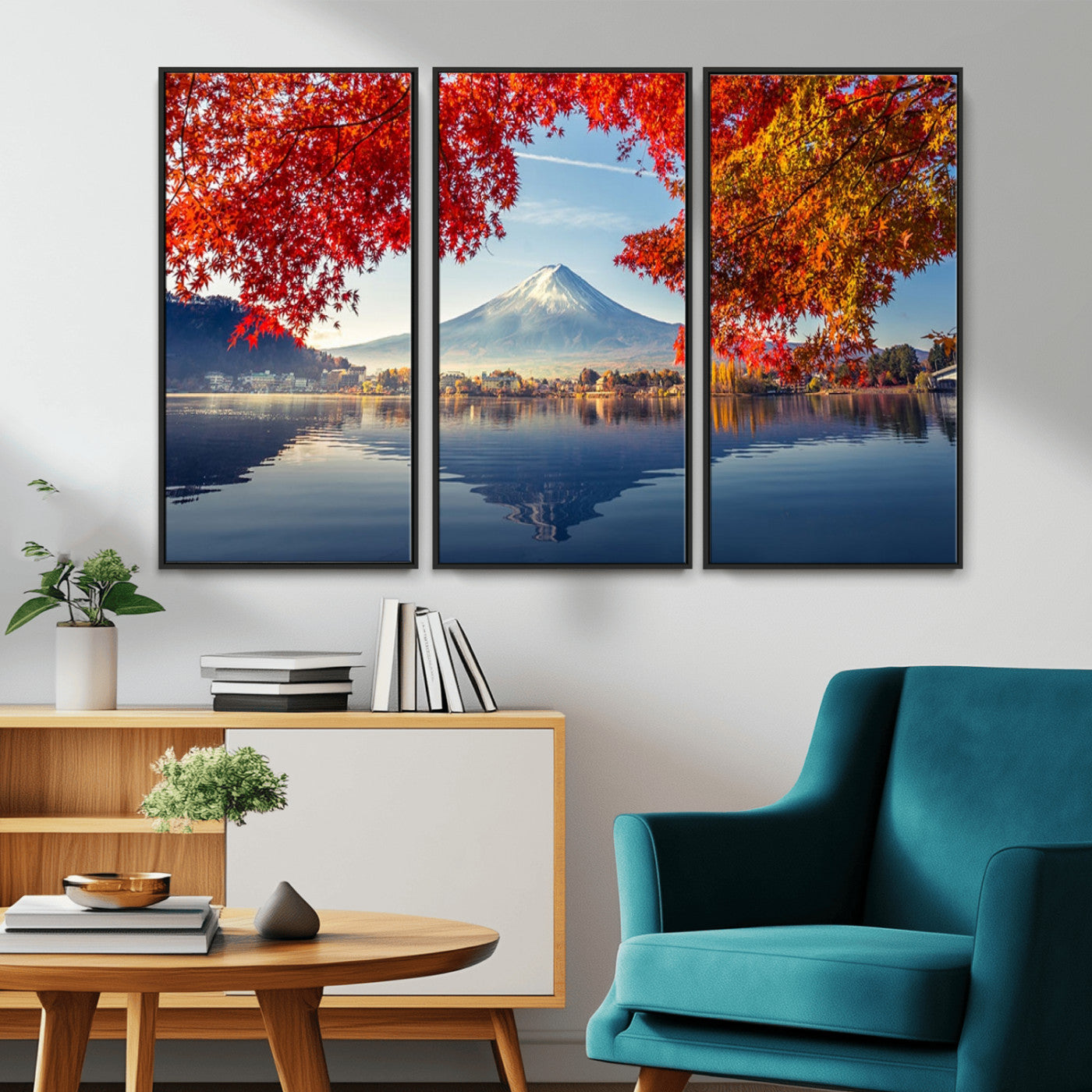 -Mount Fuji Canvas Wall Art Japan Autumn Mountain Canvas Print Wall Art