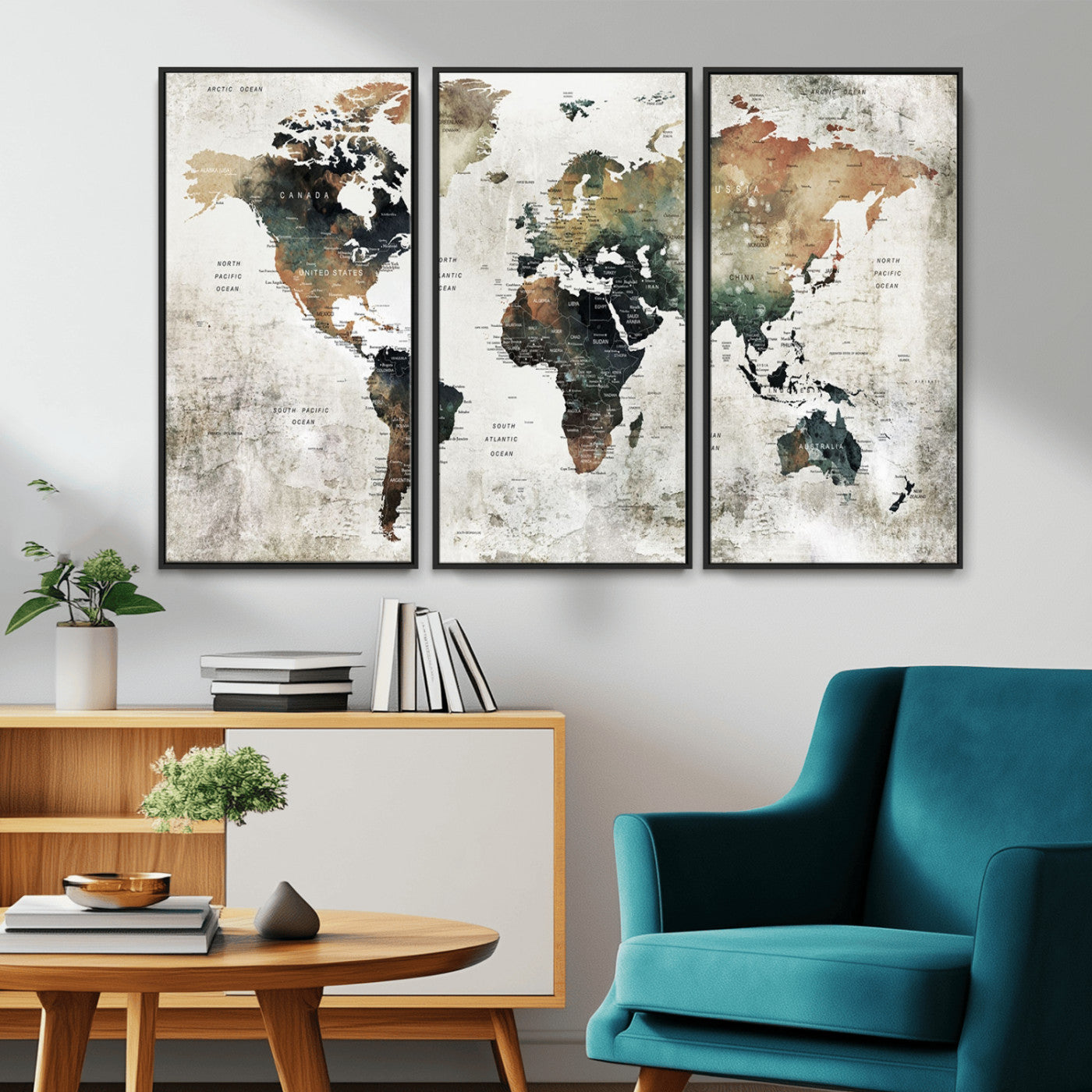 19444-MGV-CV-36X24-Push Pin World Map Canvas Print – Travel Tracker Wall Art for Couples, Perfect Anniversary Gift for Home or Office Decor