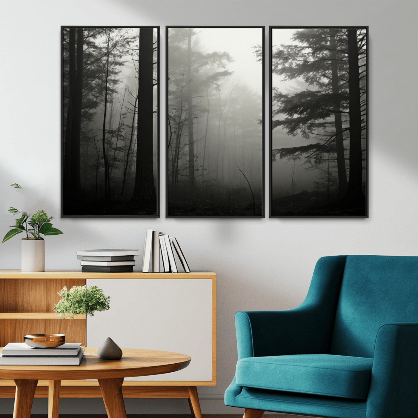 -Misty Forest Wall Art Premium Canvas Print a Foggy and Serene Atmosphere - Nature Wall Art