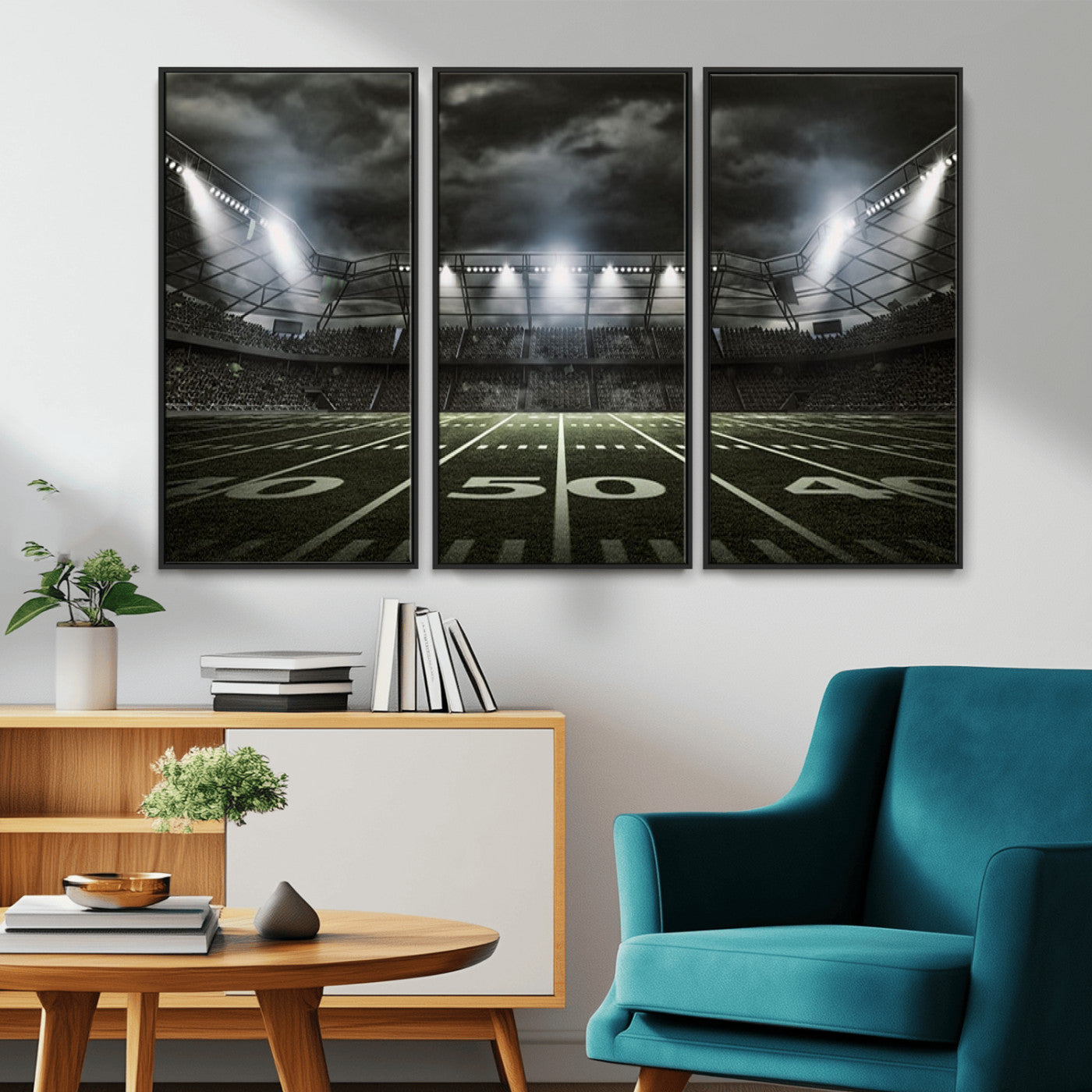 -American Football Stadium Wall Art Canvas Print, Stadium Sport Wall Art Print