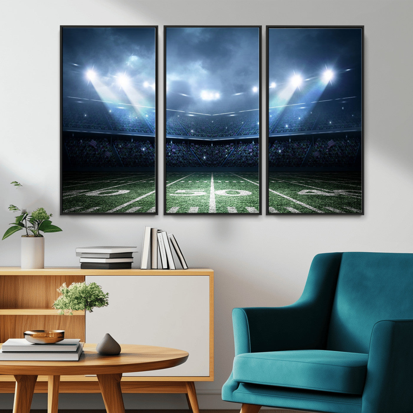 74741-MGV-CV-36X24-American Football Stadium Wall Art Canvas, American Football Stadium Canvas Print