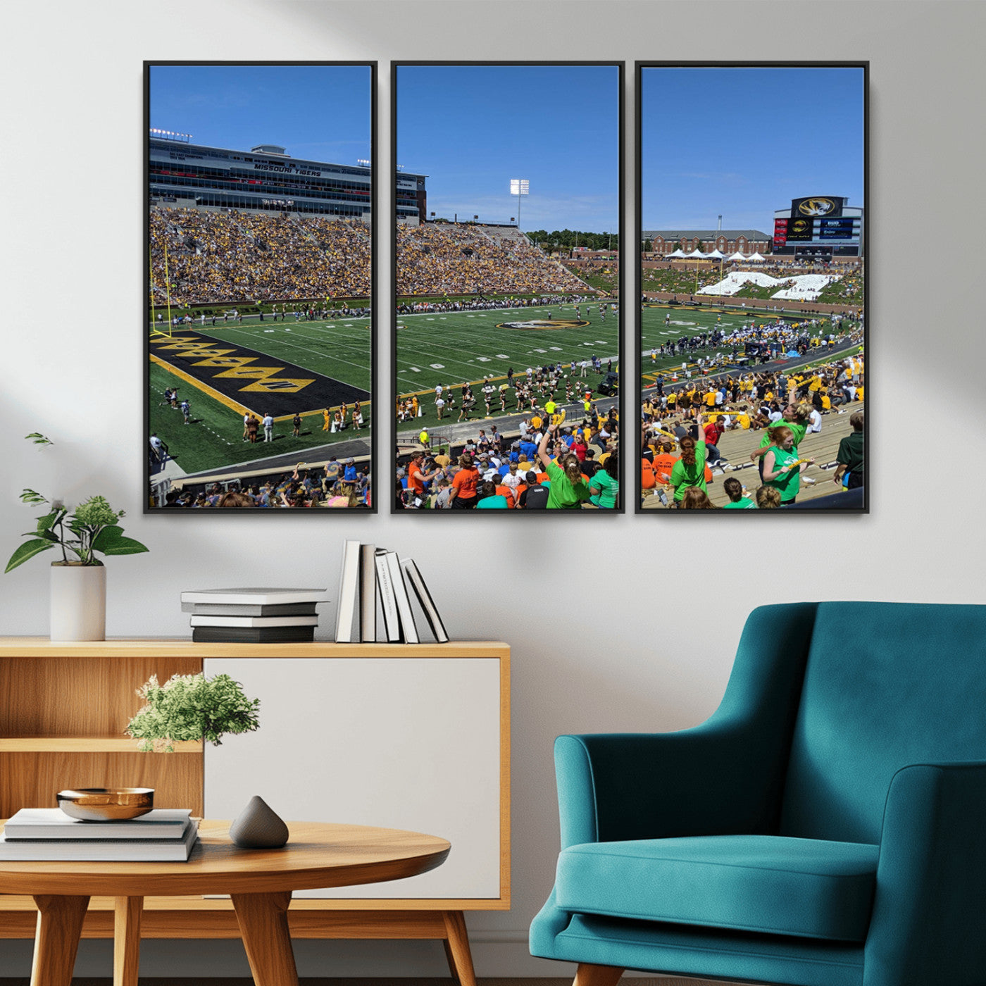 38399-MGV-CV-36X24-University of Missouri Tigers Football Team Print - Columbia Faurot Field Memorial Stadium Wall Art