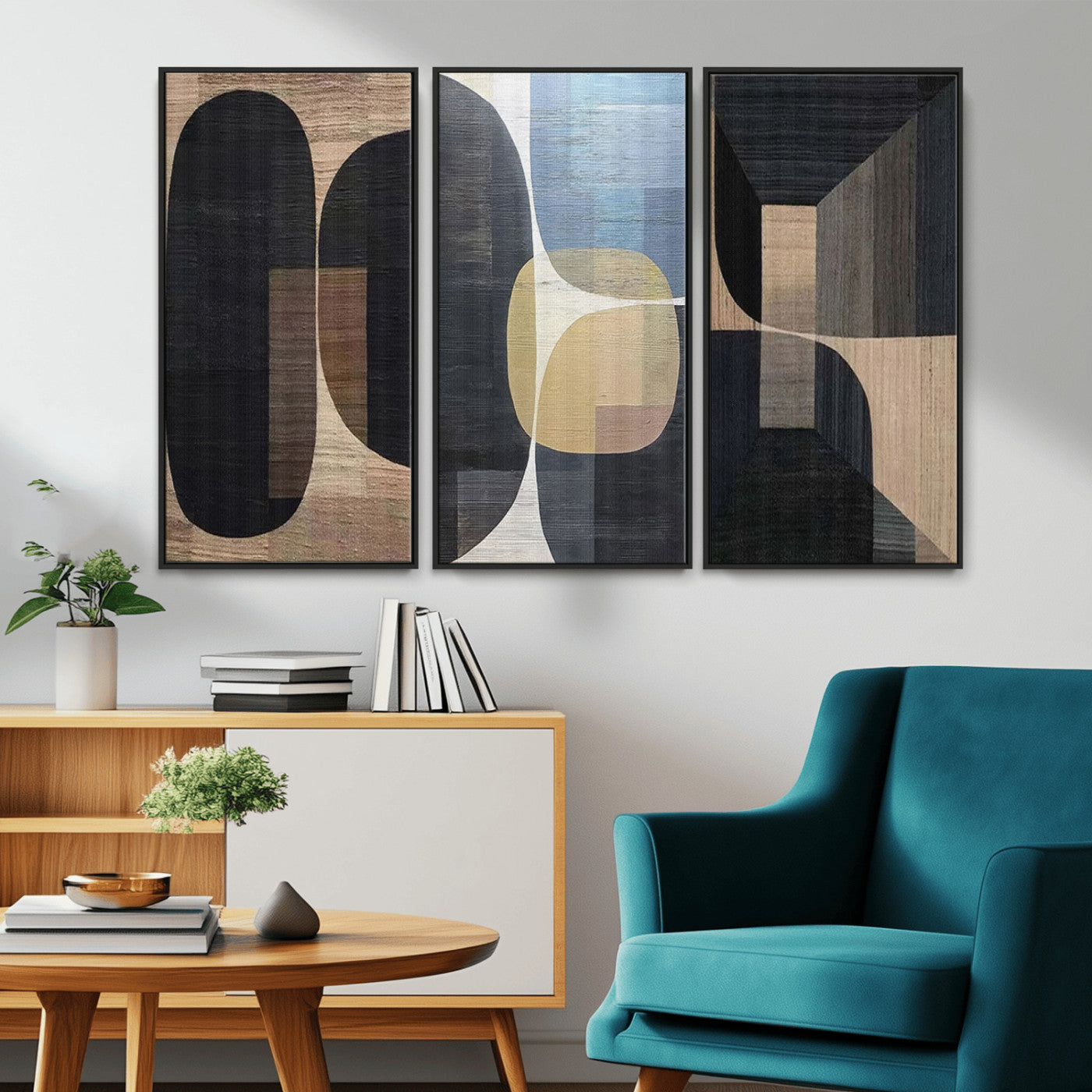 75252-MGV-CV-36X24-Minimalist Wabi Sabi Abstract Geometric Wall Art Canvas Print – Modern Minimalist Shapes – Ready to