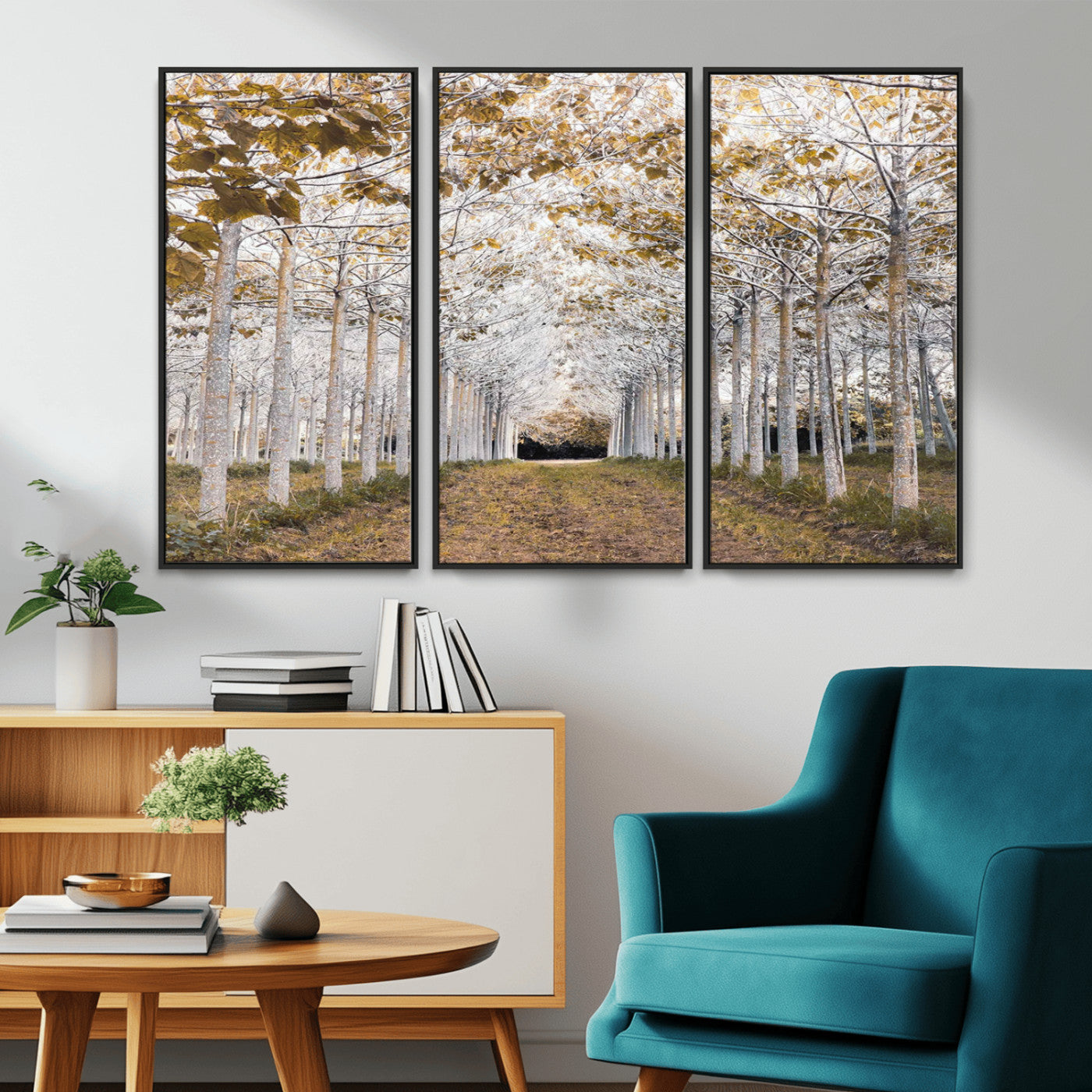 -Forest Grove Wall Art | Serene Pathway Canvas Print | Ready to Hang and Framed Nature Wall Decor for