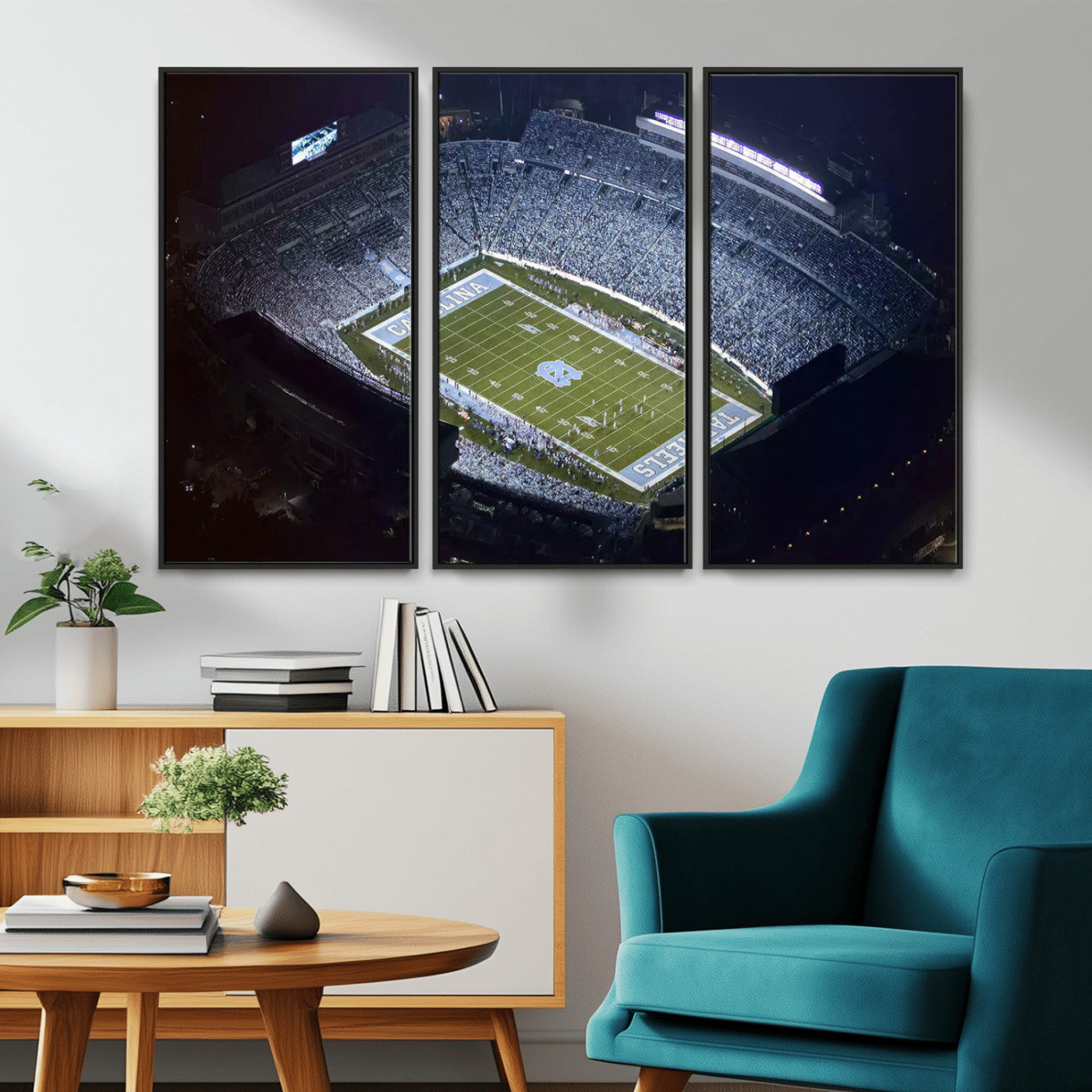 88375-MGV-CV-36X24-University of North Carolina Tar Heels Football Team Print - Chapel Hill Kenan Memorial Stadium