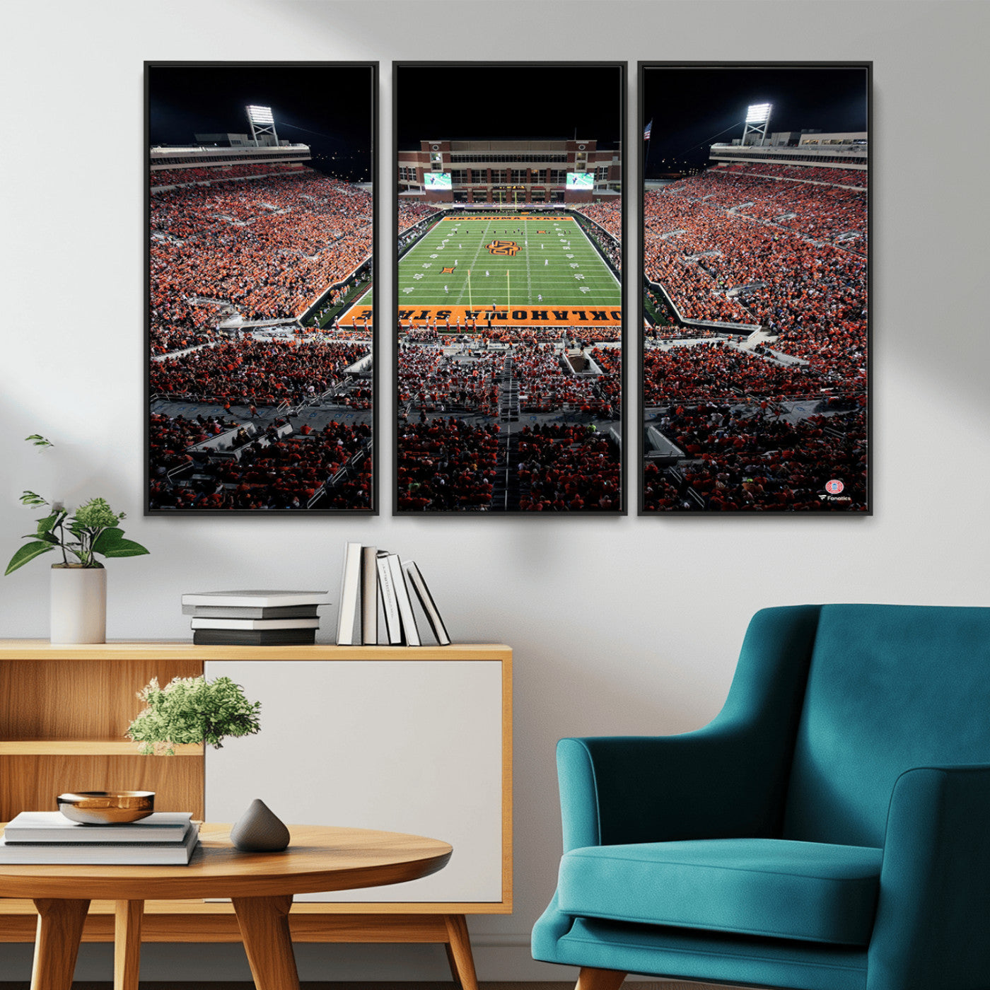 81675-MGV-CV-36X24-Boone Pickens Stadium Wall Art Oklahoma State Cowboys Print Framed Sports Canvas Art for Home, Office, Living Room