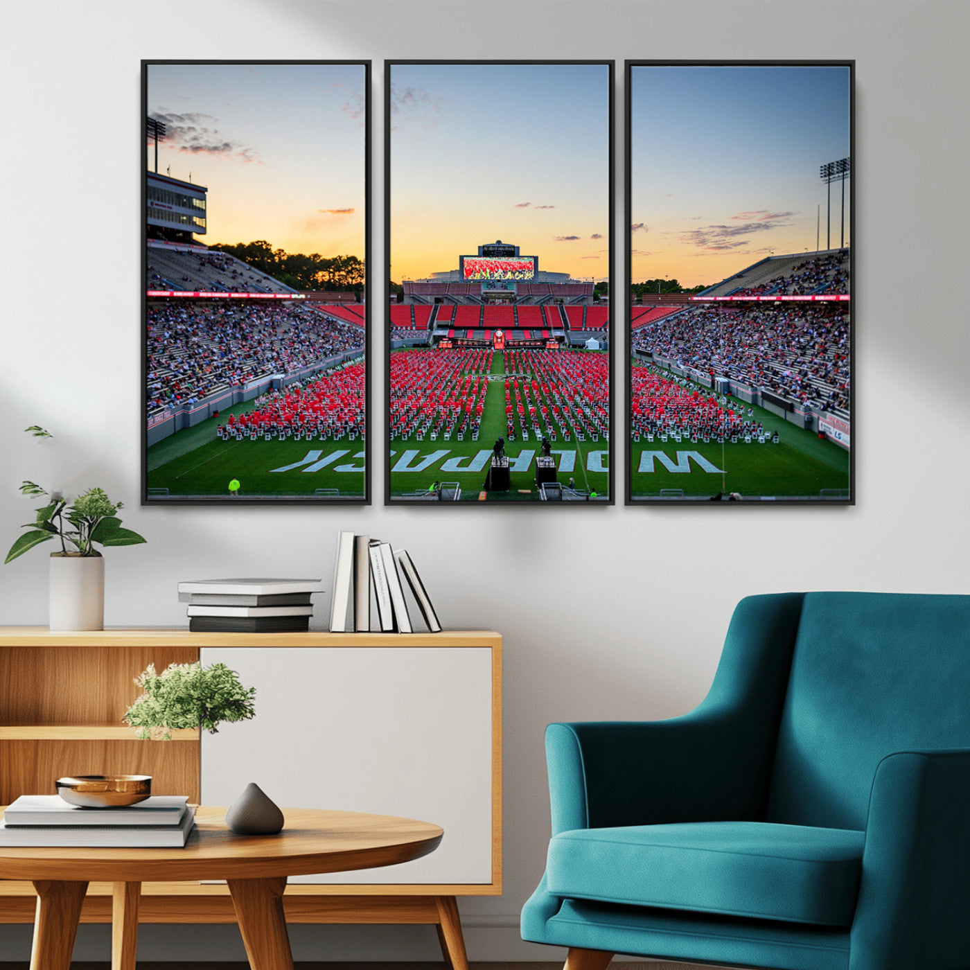 -NC State Wolfpack Football Team Print Wall Art - Raleigh Carter-Finley Stadium Wall Art Canvas Print