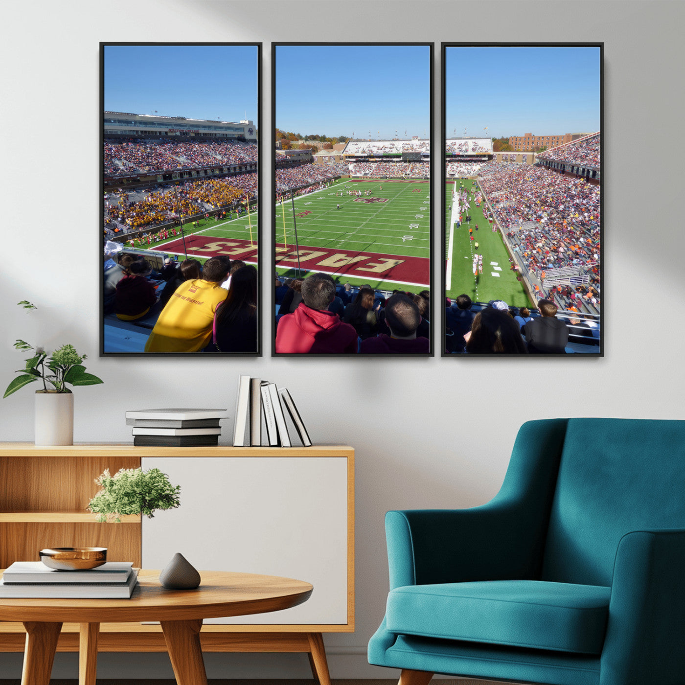 -Boston College Eagles Football Team Print - Boston Alumni Stadium Wall Art Canvas Print