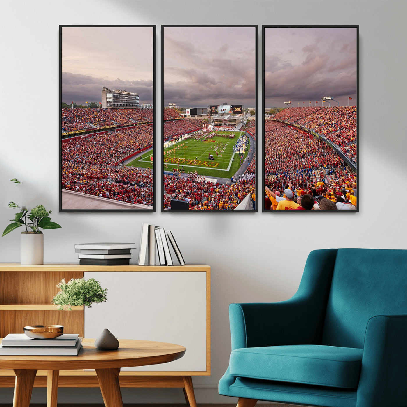 50373-MGV-CV-36X24-Iowa State University Cyclones Football Team Print - Ames Jack Trice Stadium Wall Art Canvas Print