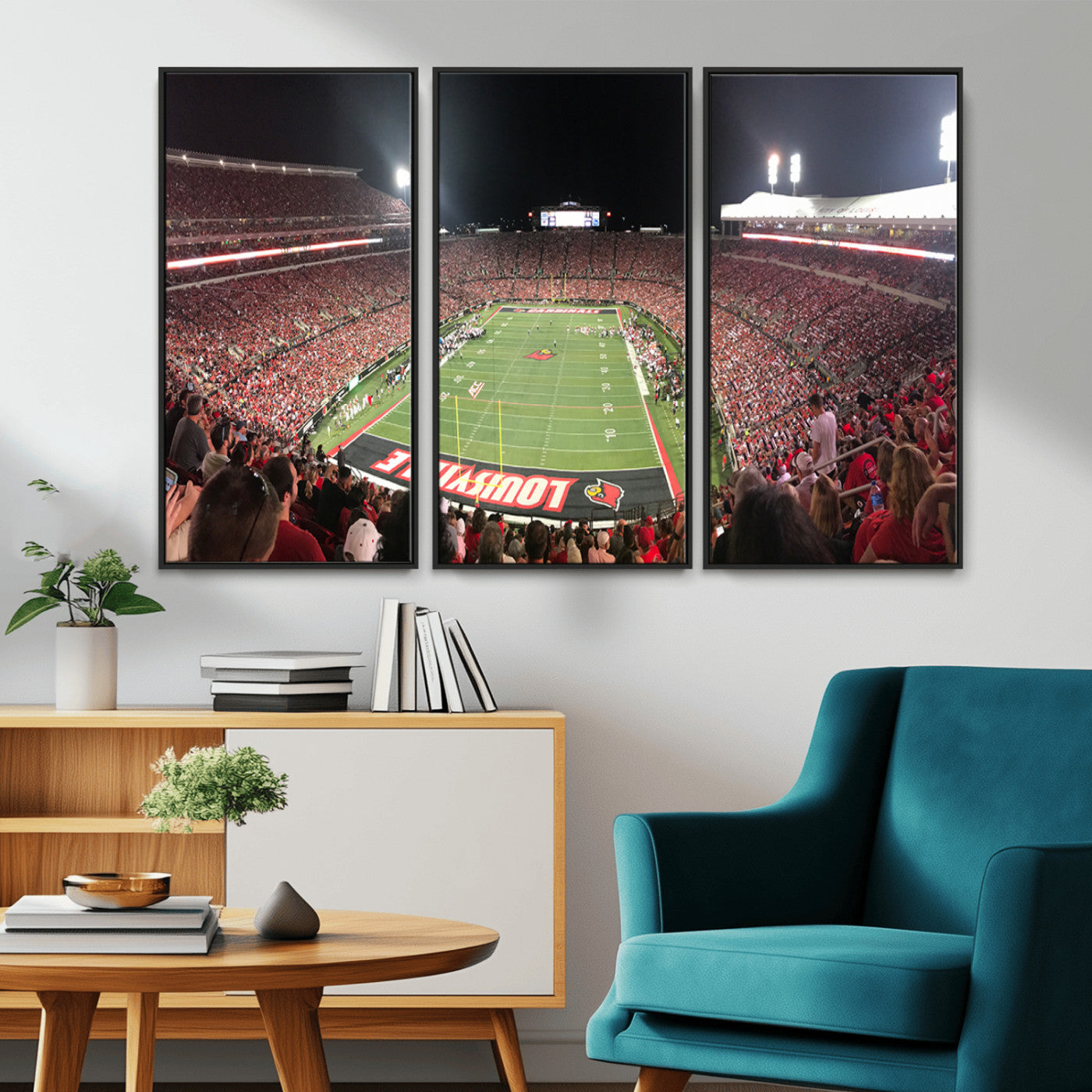 -University of Louisville Cardinals Football Team Print - Louisville Cardinal Stadium Wall Art Canvas