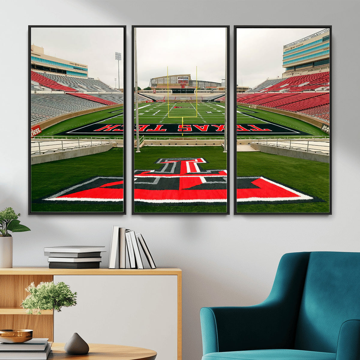 43169-PAN-FL-20X10 - Texas Tech Red Raiders Football Team Print - Lubbock Jones AT&T Stadium Wall Art Canvas Print