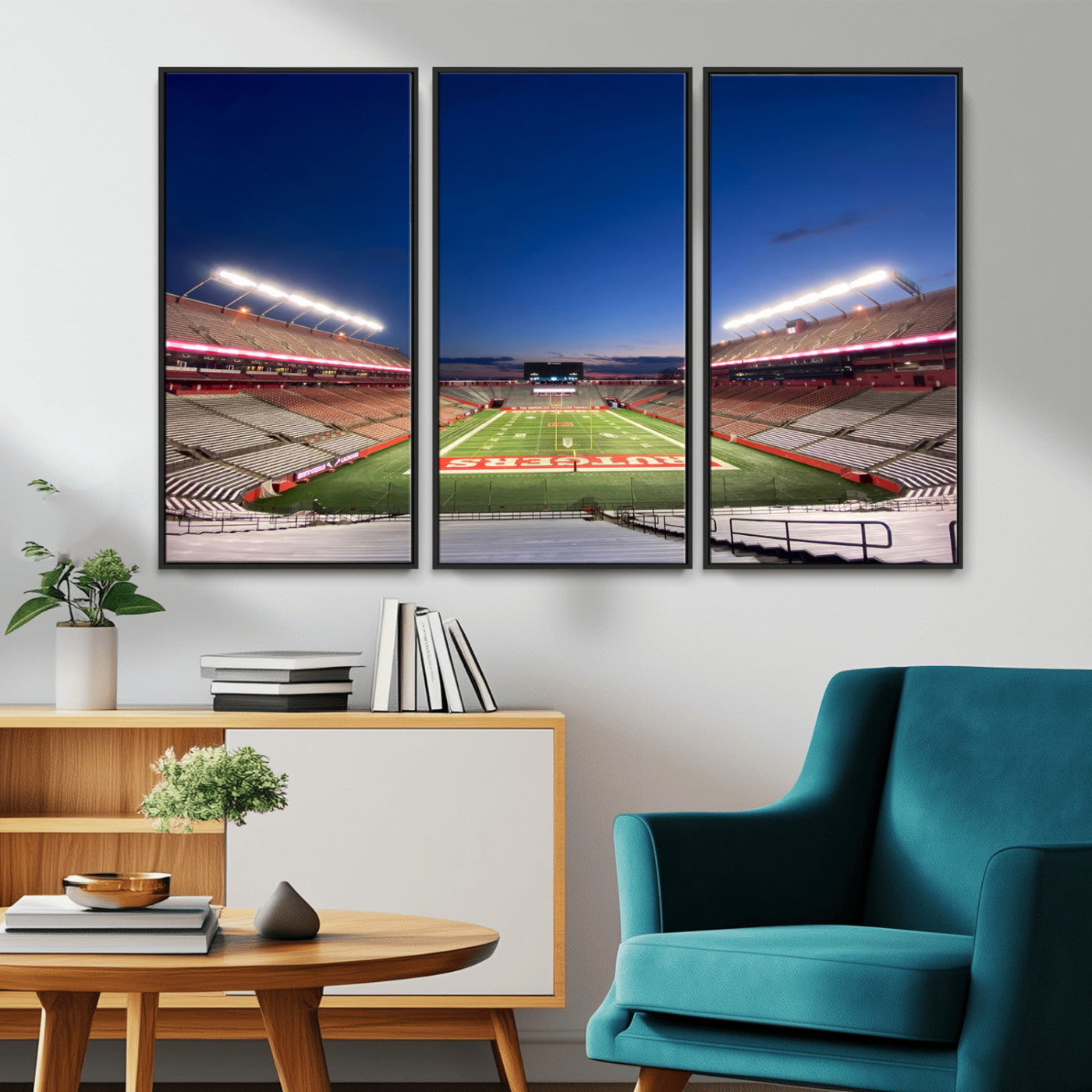 -Rutgers Scarlet Knights Football Team Print - Piscataway SHI Stadium Wall Art Canvas Print