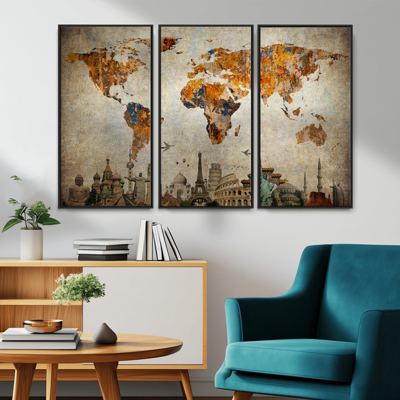 54918-MGV-CV-36X24-Push Pin World Map Canvas Print – Travel Tracker Wall Art for Couples, Perfect Anniversary Gift for Home or Office Decor