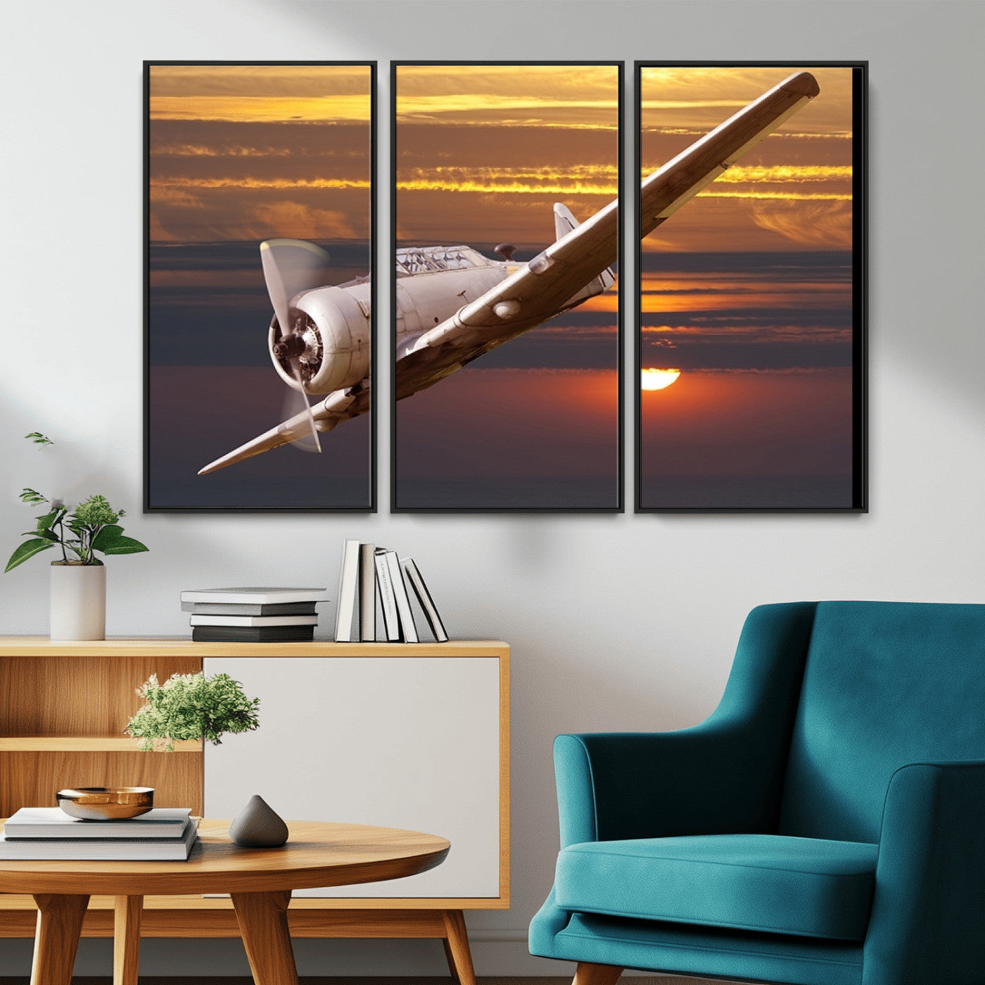 -Old War Plane Wall Art Canvas Print