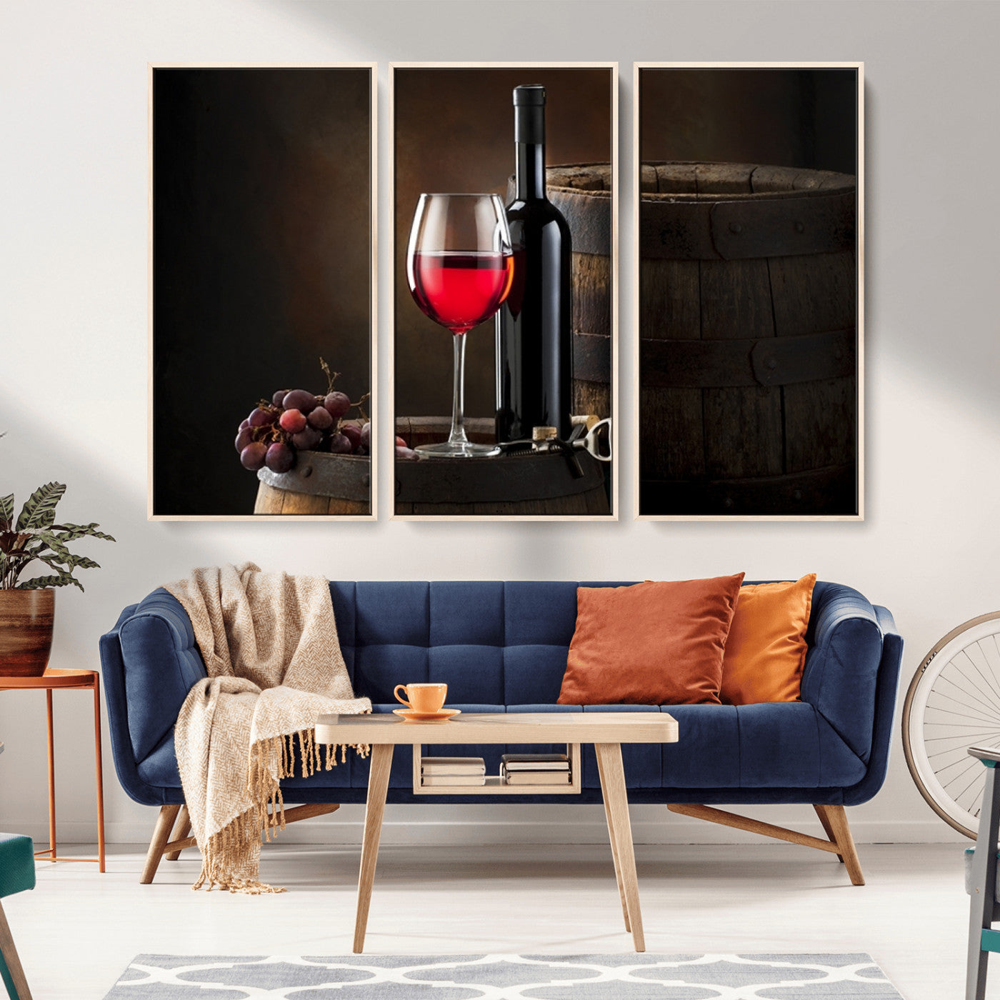 -Red Wine and Bottle Canvas Print