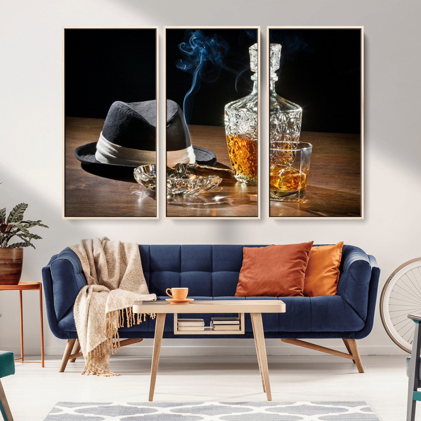 14629-MGV-FC-48X32-3P-Extra Large Bourbon Decor Whiskey Wall Art Canvas Print