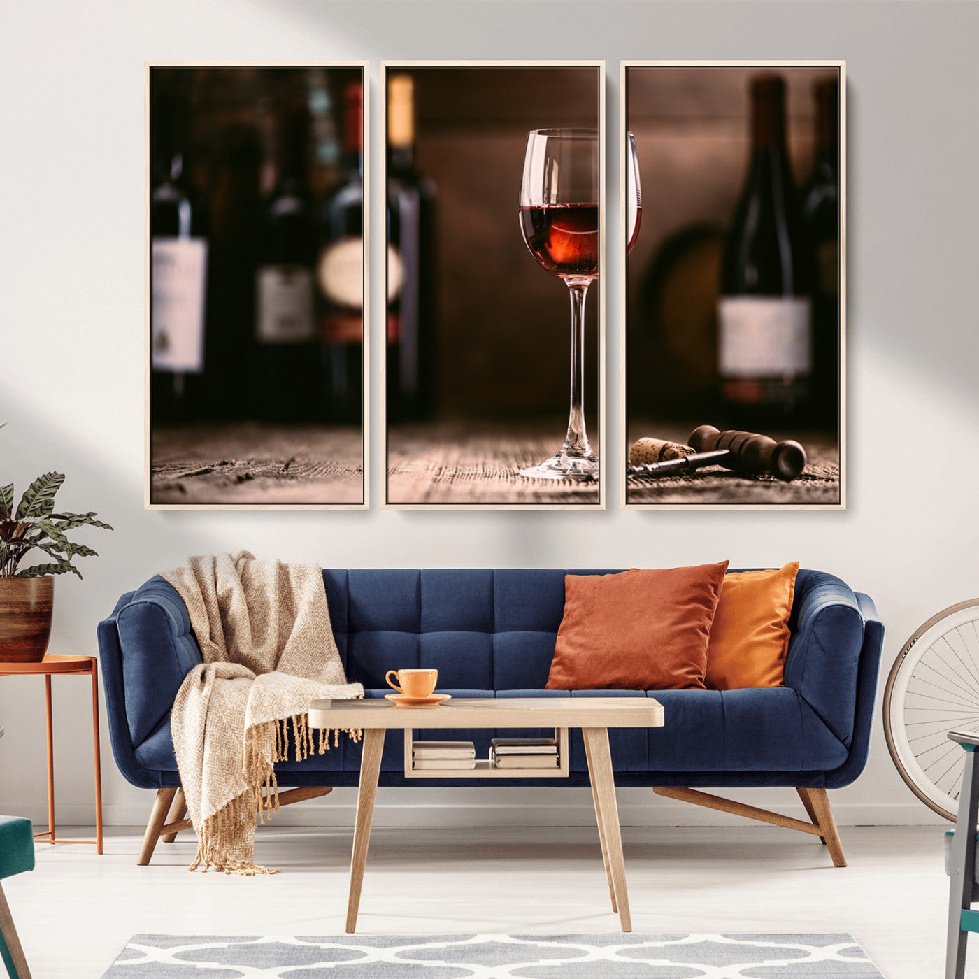 -Red Wine and Bottle Canvas Print