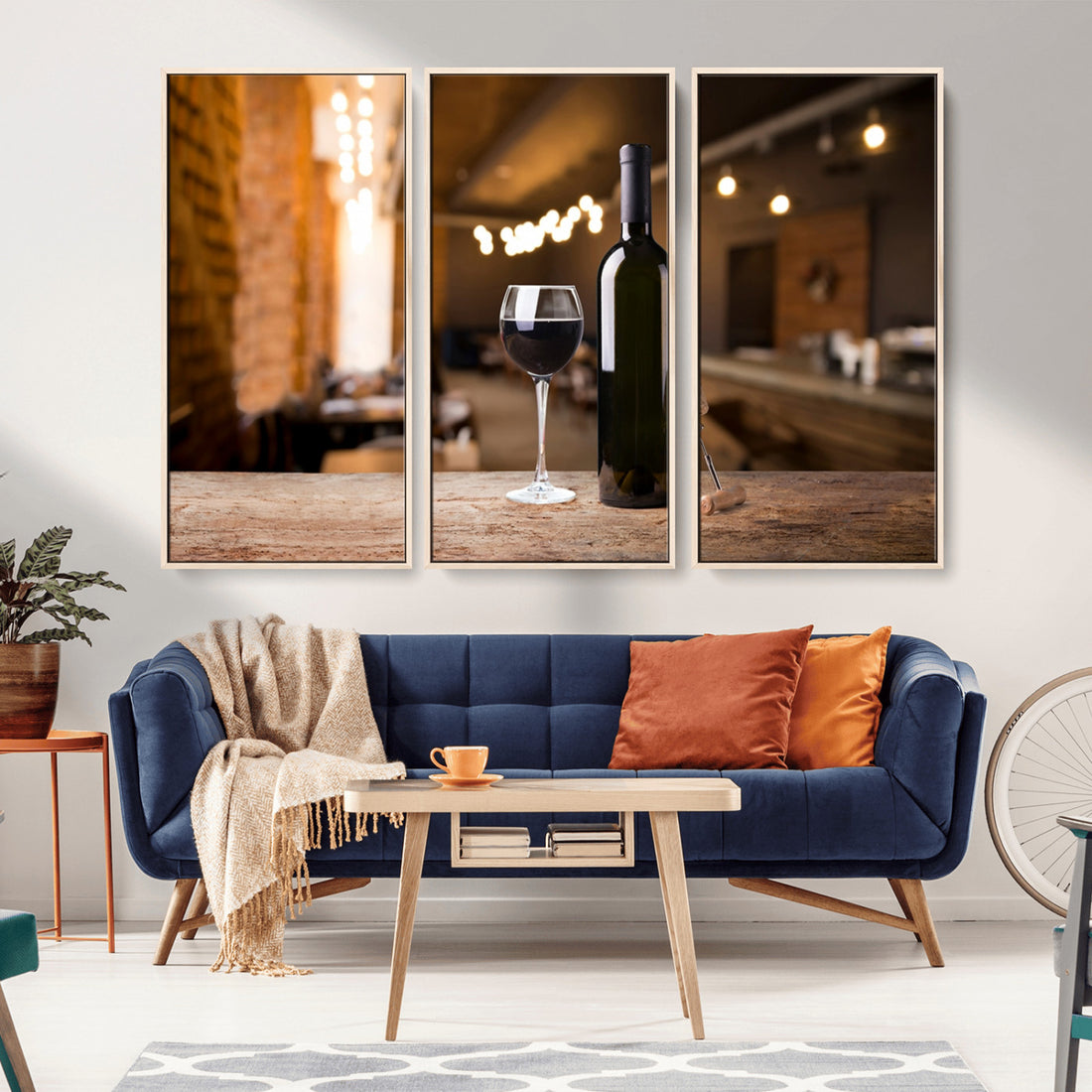 Wine and Bottle Wall Art Canvas Print