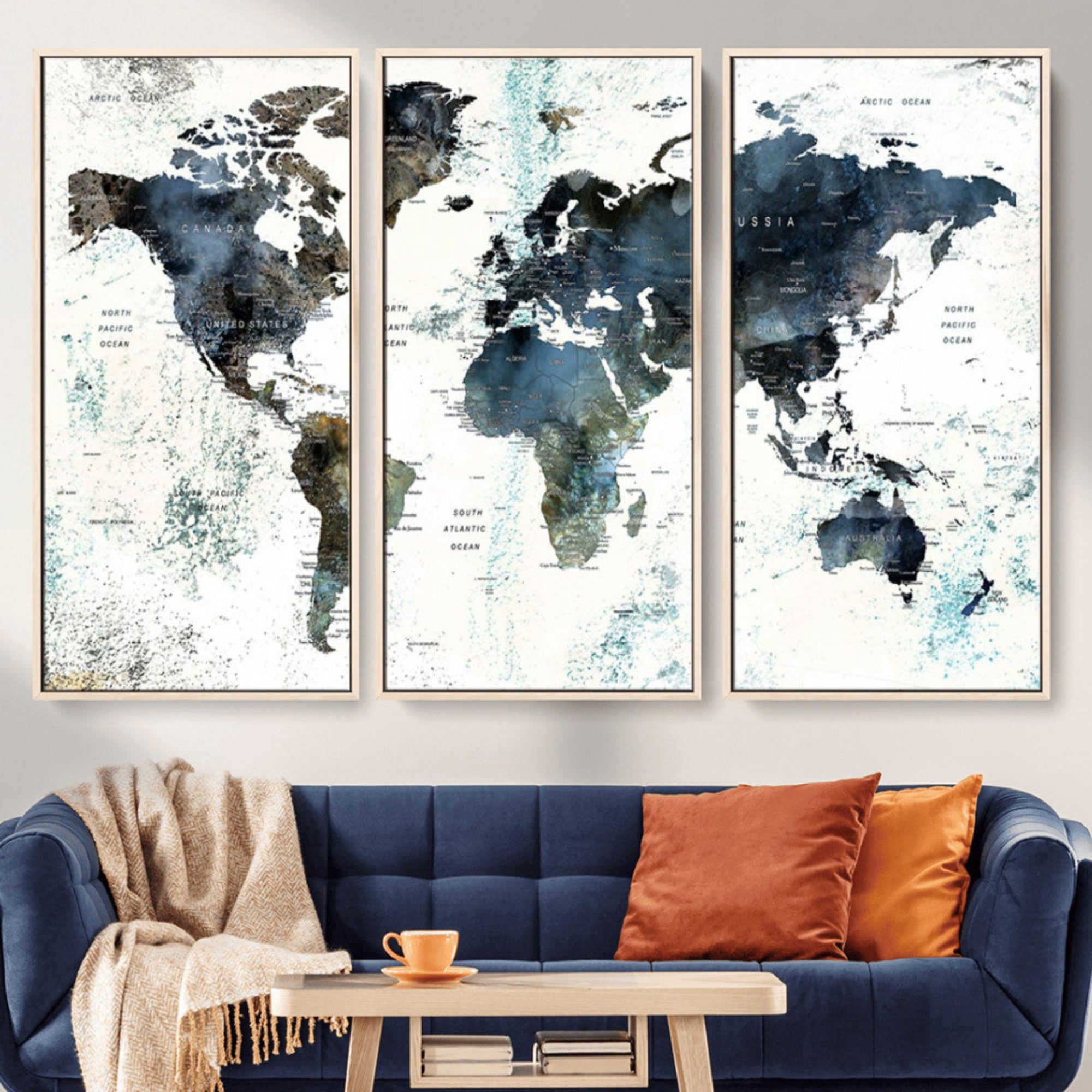 75398-MGV-CV-36X24-Push Pin World Map Canvas Print – Travel Tracker Wall Art for Couples, Perfect Anniversary Gift for Home or Office Decor