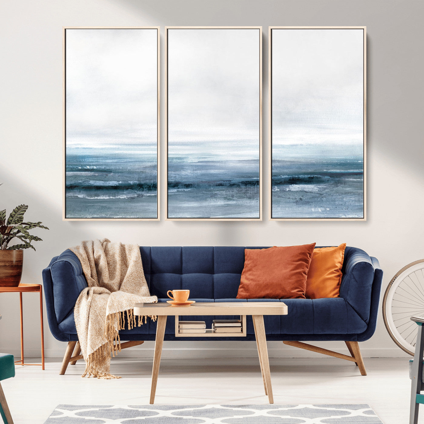 65702-MGV-CV-36X24-Blue Ocean Abstract Artwork Wall Art Canvas Print