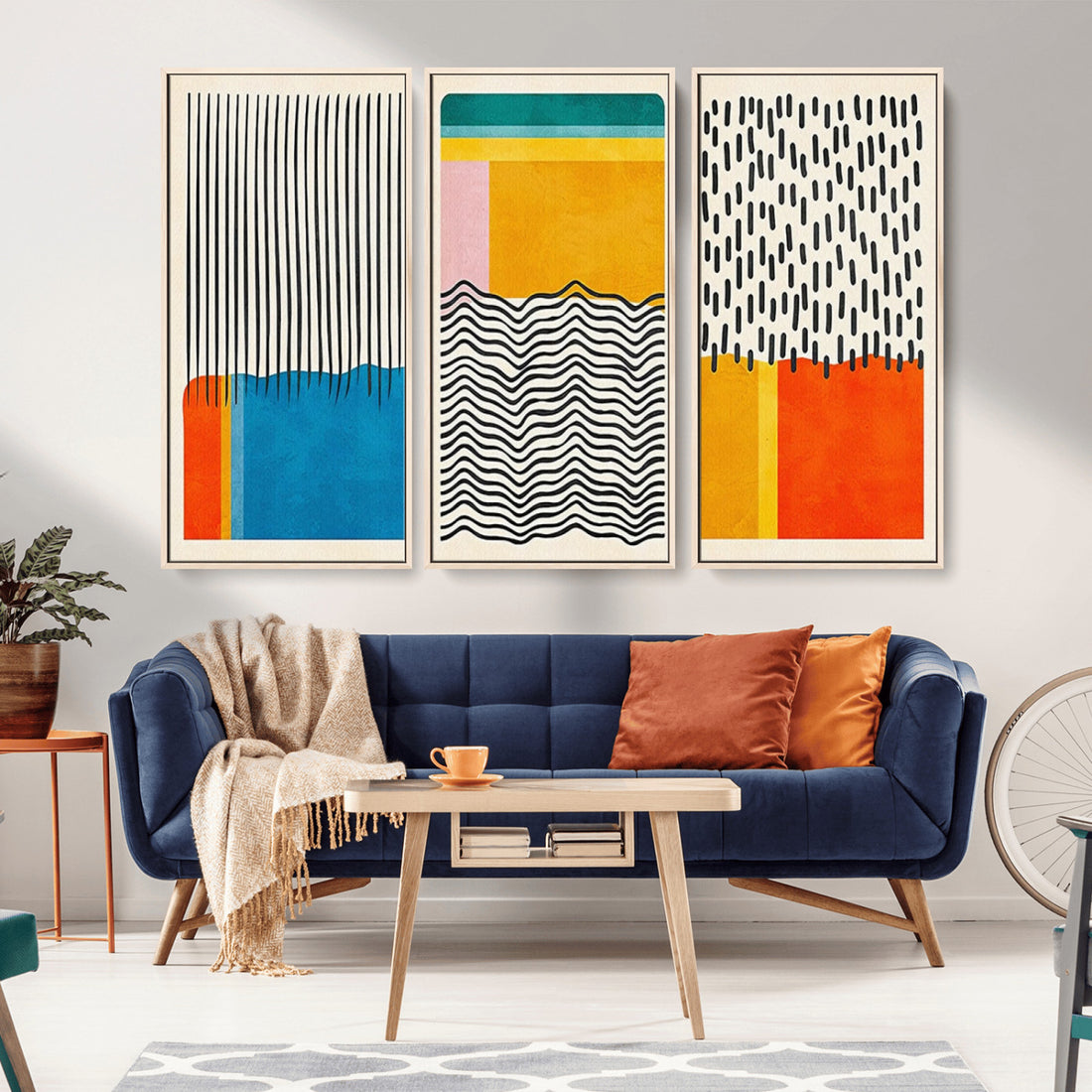 Canvas Print Wall Art Abstract Illustration Art Boho, Framed Abstract Boho Art