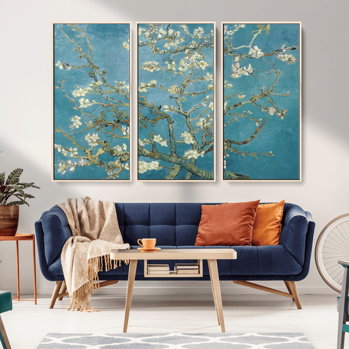 65607-MGV-CV-36X24-Vincent Van Gogh's Almond Blossom Abstract Wall Art Canvas, Van Gogh Almond Blossom Canvas Print