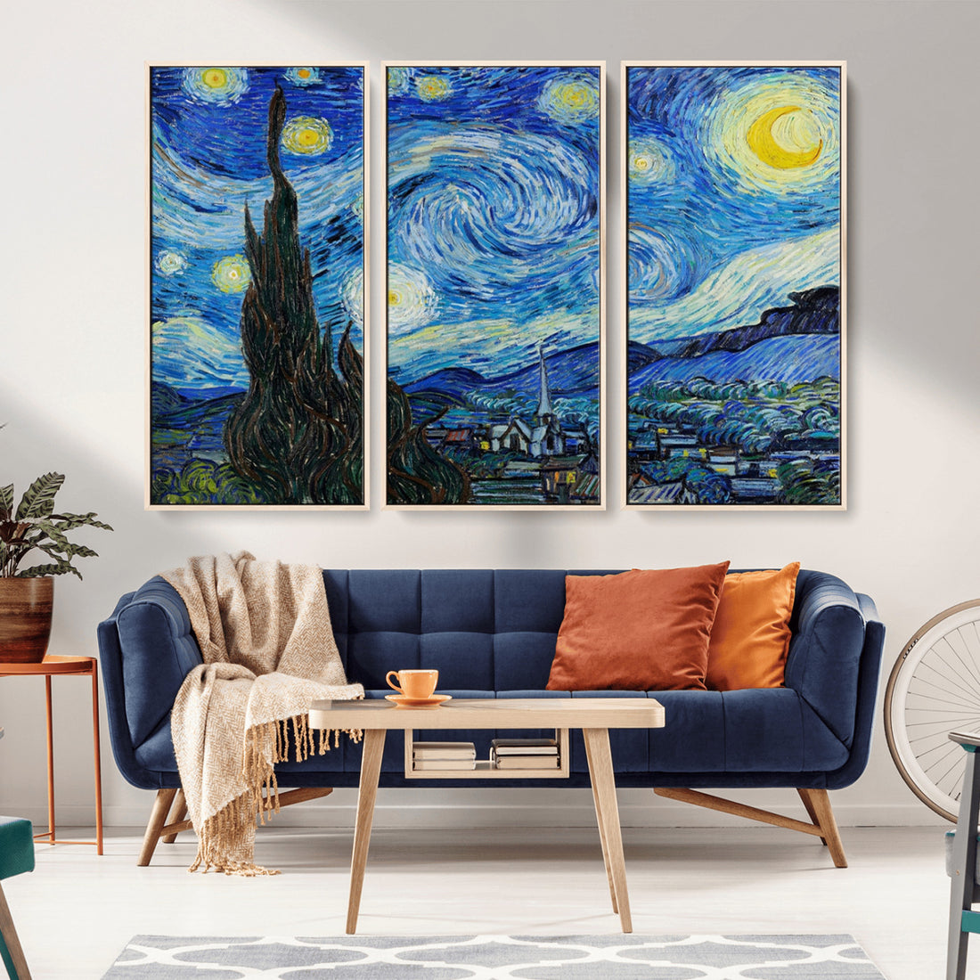 Vincent Van Gogh The Starry Night Abstract Wall Art Canvas Print